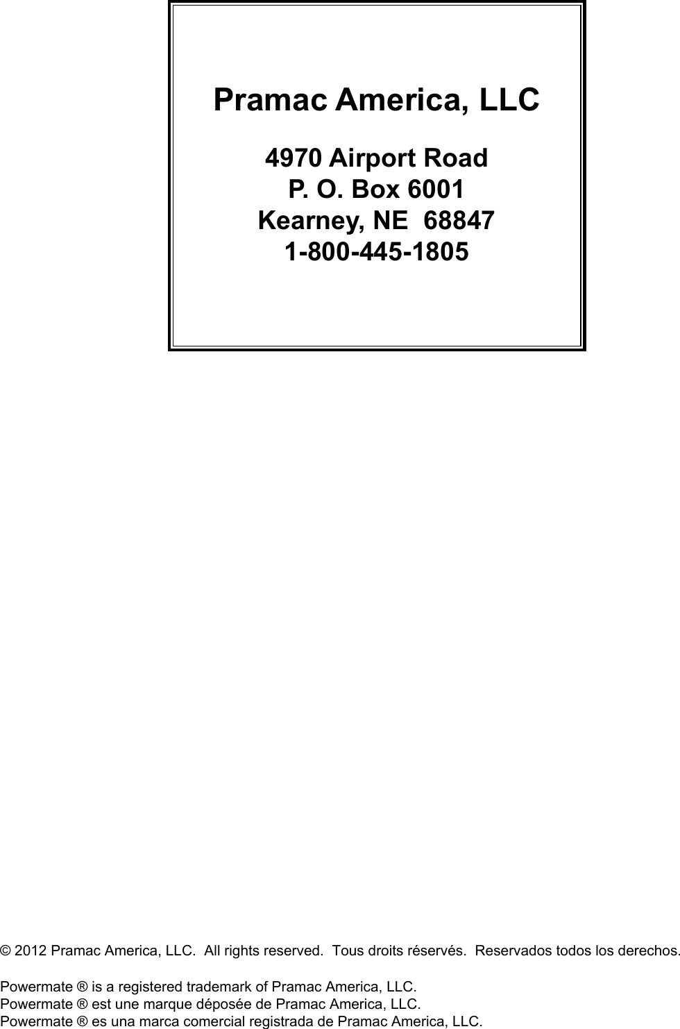 Page 12 of 12 - Powermate Powermate-Pm0435005-01-Users-Manual- 0069949.qxp  Powermate-pm0435005-01-users-manual