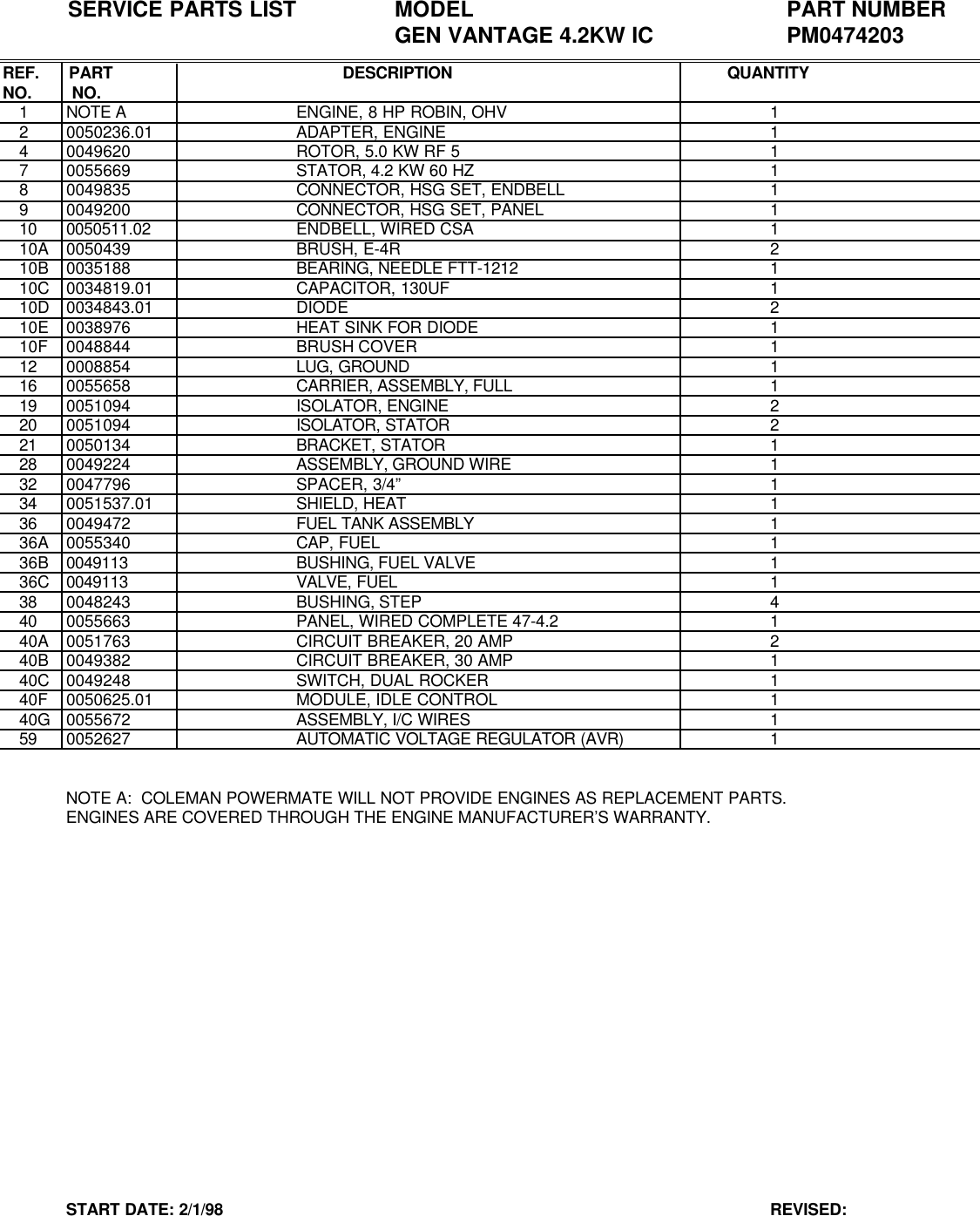 Page 2 of 2 - Powermate Powermate-Pm0474203-Parts-List- PM0474203 DIAGRAM  Powermate-pm0474203-parts-list