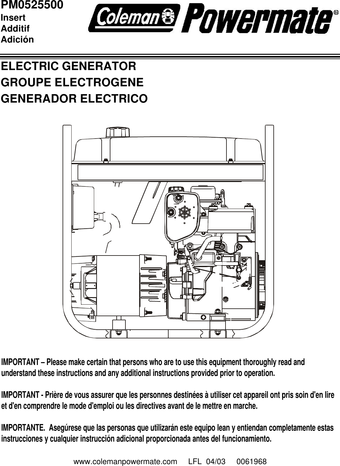 Page 1 of 8 - Powermate Powermate-Pm0525500-Users-Manual- PM0525500  Powermate-pm0525500-users-manual