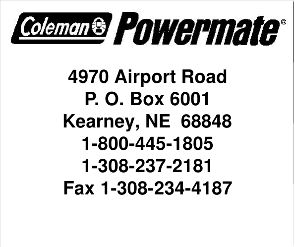 Page 8 of 8 - Powermate Powermate-Pm0535202-04-Users-Manual- 0061778  Powermate-pm0535202-04-users-manual