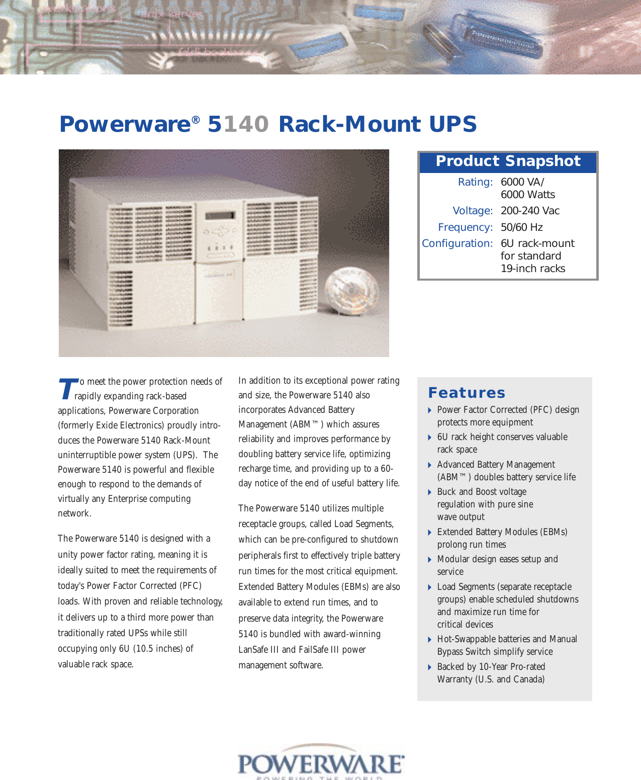 Page 1 of 4 - Powerware Powerware-5140-Users-Manual- _PW5140_.799  Powerware-5140-users-manual