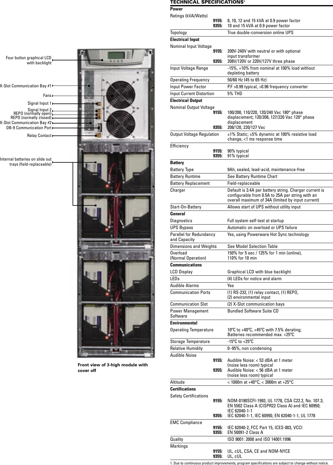 Page 9 of 10 - Powerware Powerware-9355-Users-Manual- 9155/9355FXA  Powerware-9355-users-manual