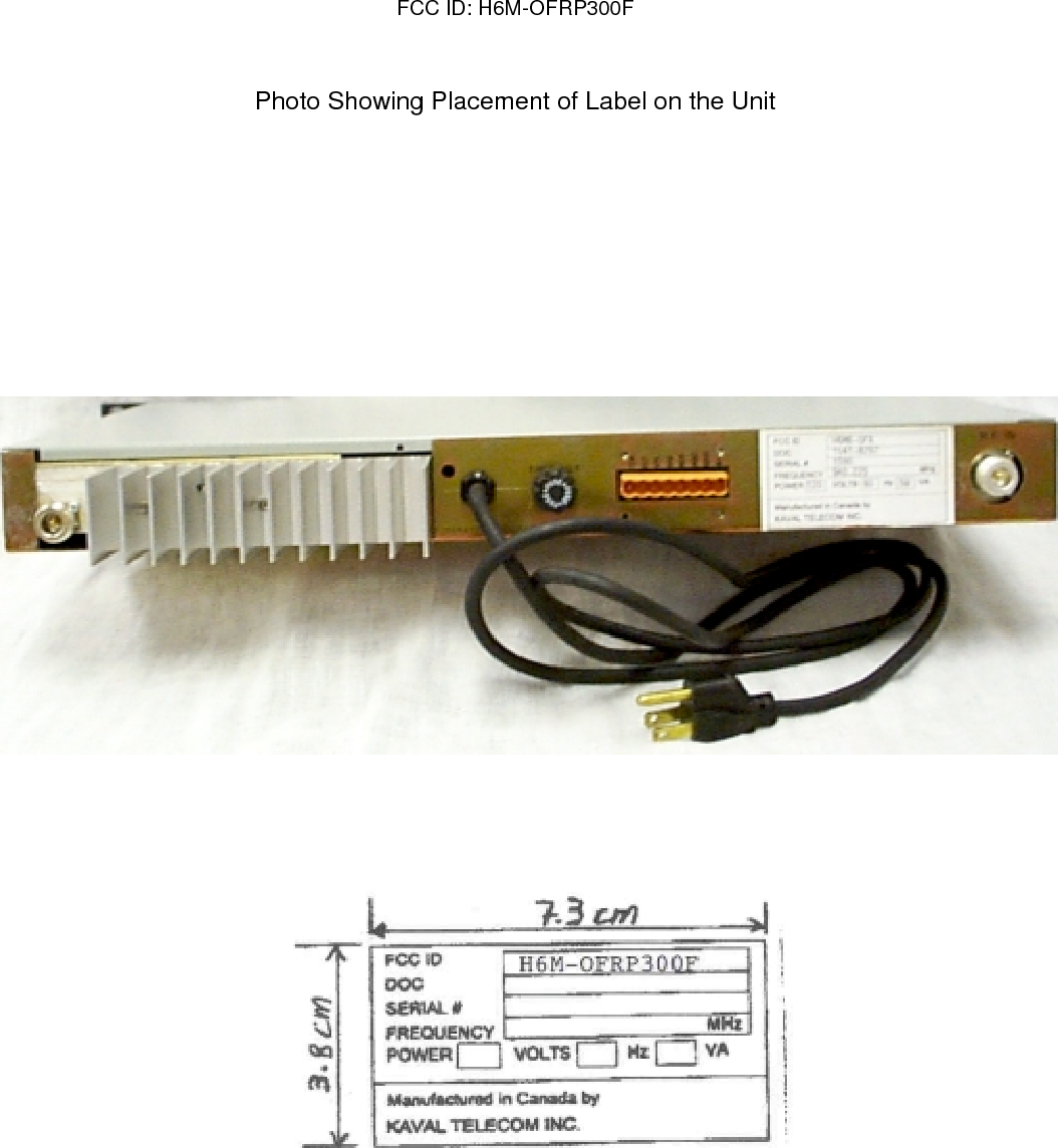 FCC ID: H6M-OFRP300F