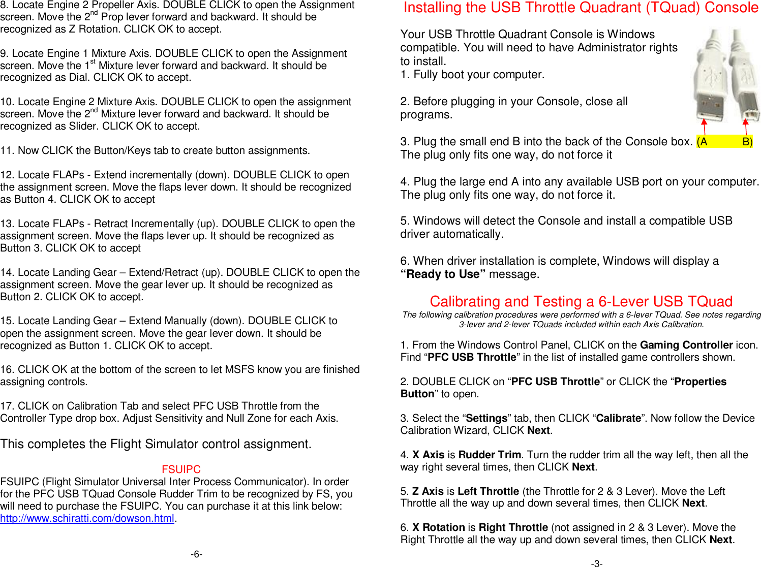 Page 3 of 4 - Precision-Trading Precision-Trading-Usb-Throttle-Quadrant-Console-Users-Manual USB TQuad Console Install Guide 20081212