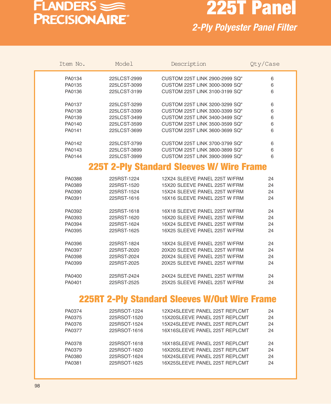 Page 9 of 12 - Precisionaire 225T Panels PBC905 User Manual  To The 4f423e6c-3bea-40c2-a882-1b757735e1f1