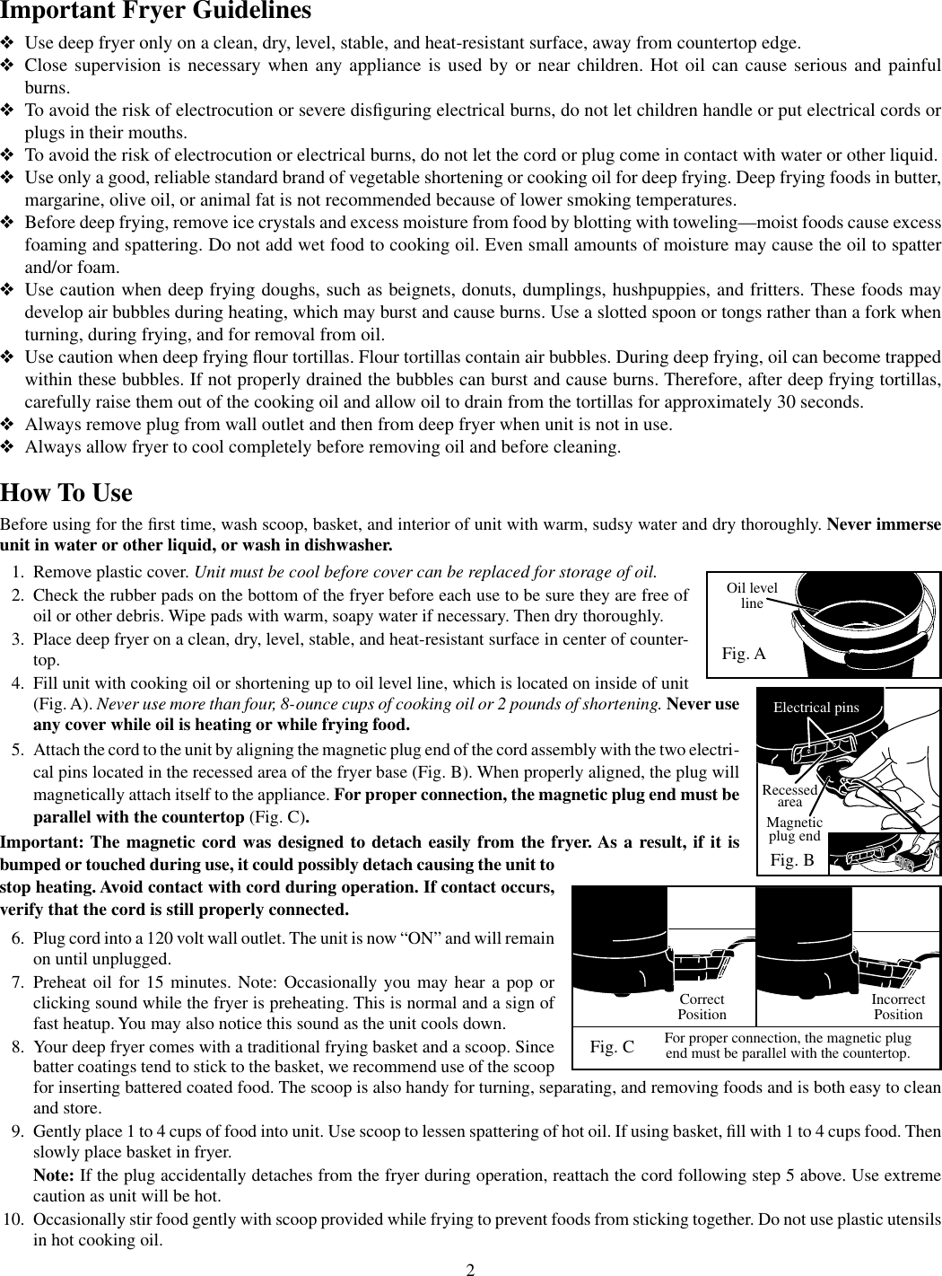 Presto Deep Frye Users Manual