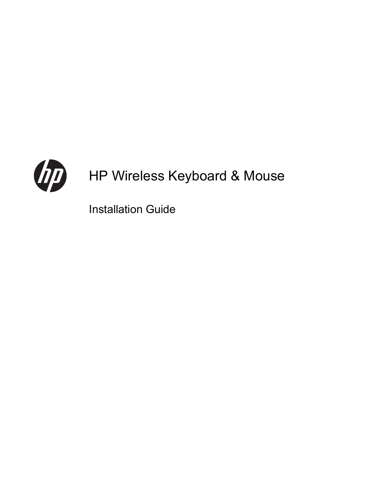 HP Wireless Keyboard &amp; MouseInstallation Guide