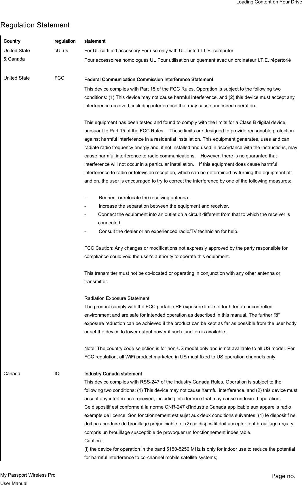 My Passport Wireless Pro User Manual My Passport Wireless Pro User Manual