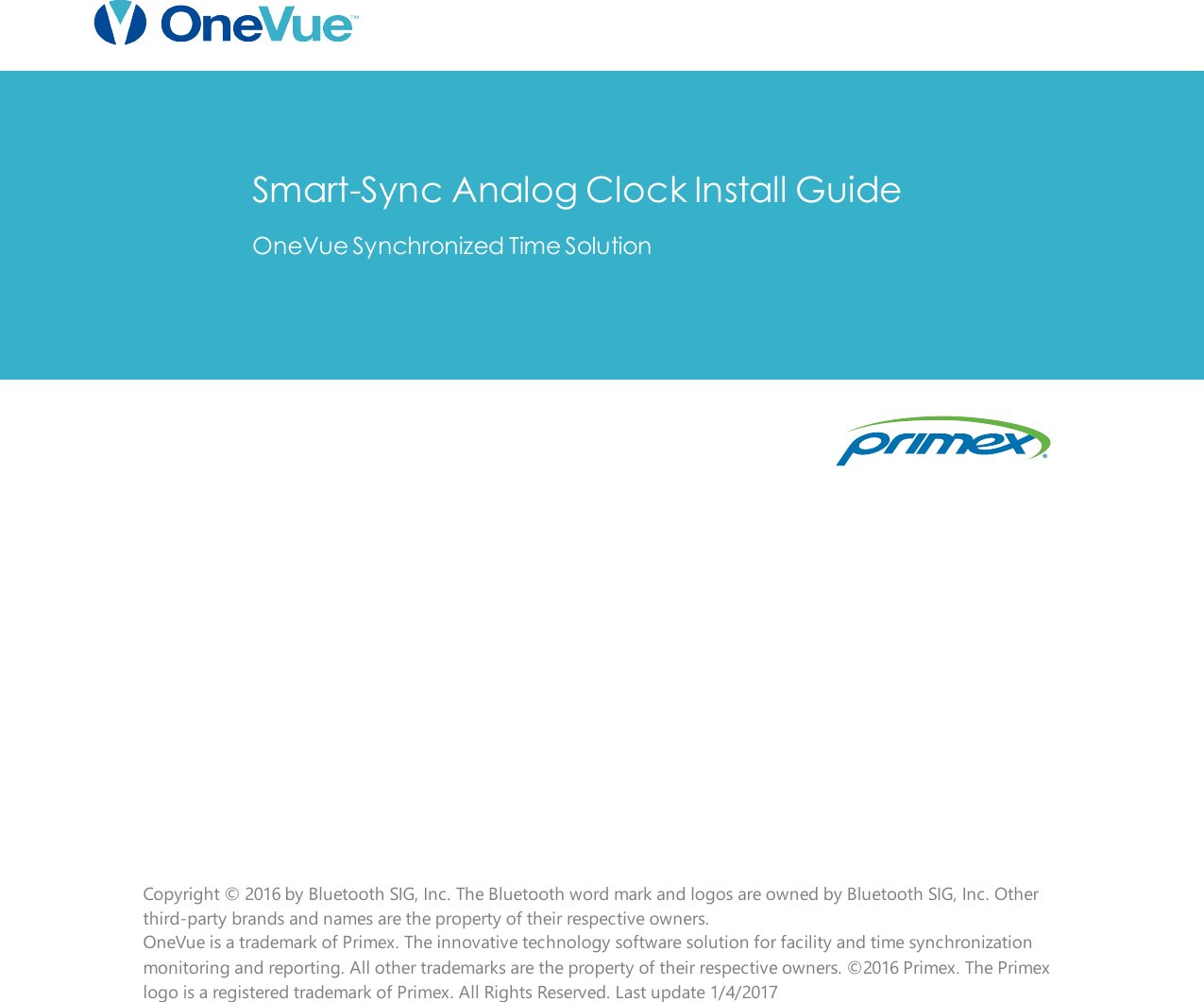 Primex Wireless SSA Primex Smart-Sync Analog Clock Movement User Manual