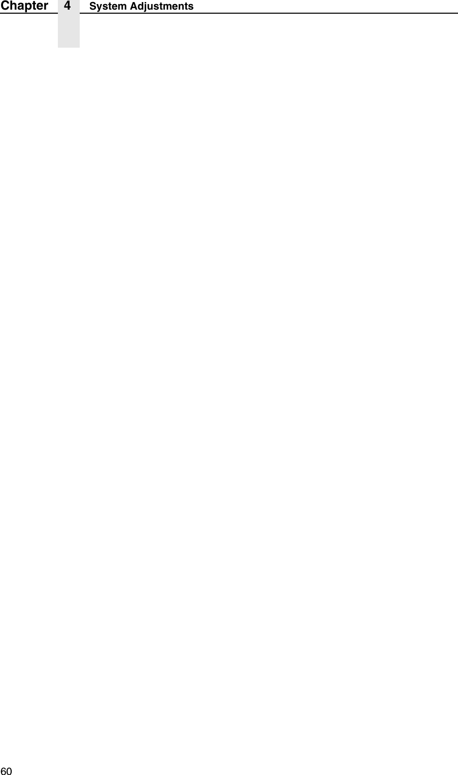 60Chapter 4 System Adjustments