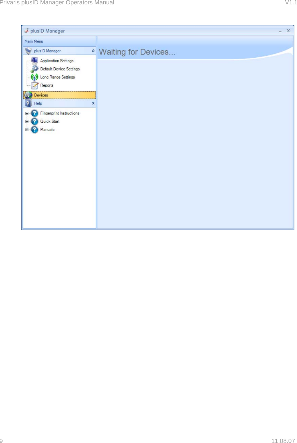 Privaris plusID Manager Operators Manual                                                                      V1.1  9   11.08.07 