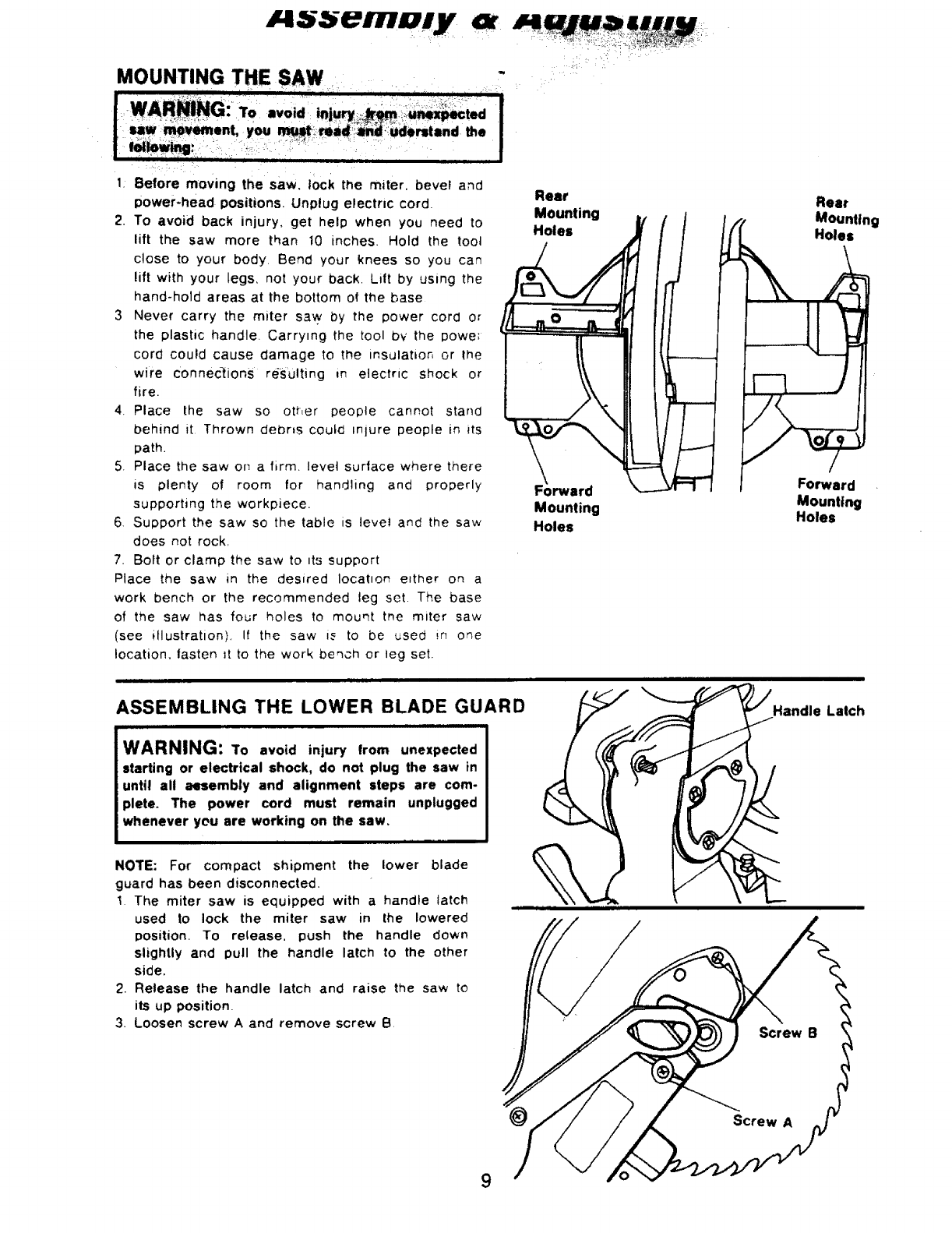 Pro Tech 7208 TYPE 2 User Manual COMPOUND MITER SAW Manuals And Guides