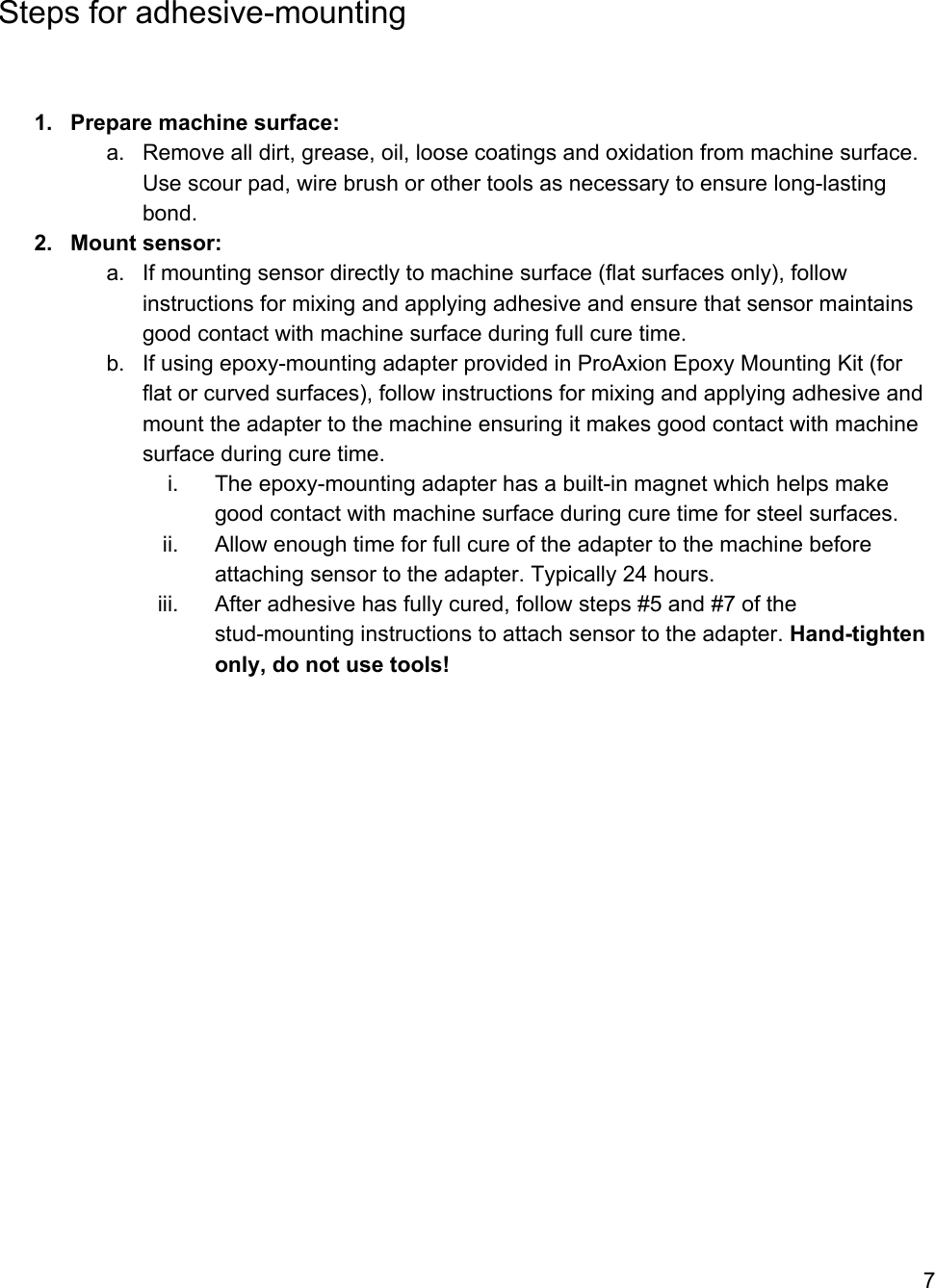 Page 8 of ProAxion 101-0001 Industrial Vibration and Temperature Sensor User Manual 