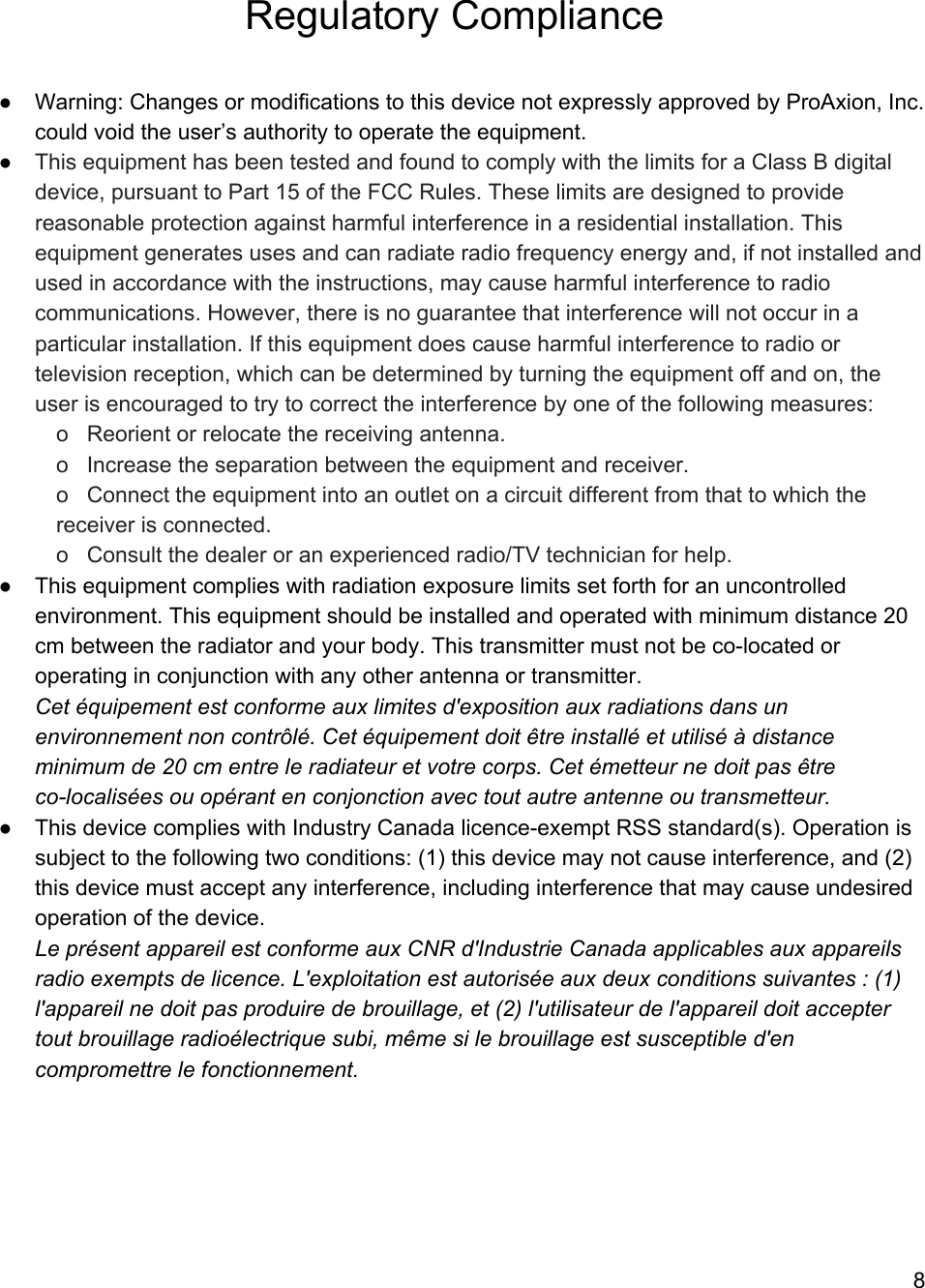 Page 9 of ProAxion 101-0001 Industrial Vibration and Temperature Sensor User Manual 