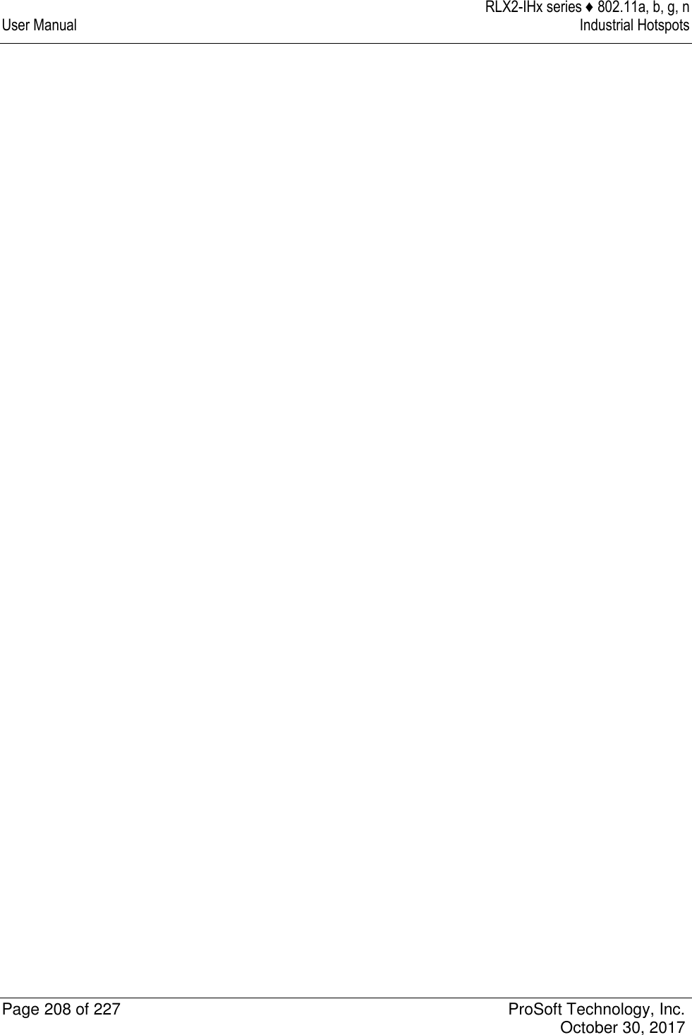   RLX2-IHx series ♦ 802.11a, b, g, n User Manual  Industrial Hotspots   Page 208 of 227  ProSoft Technology, Inc.   October 30, 2017   