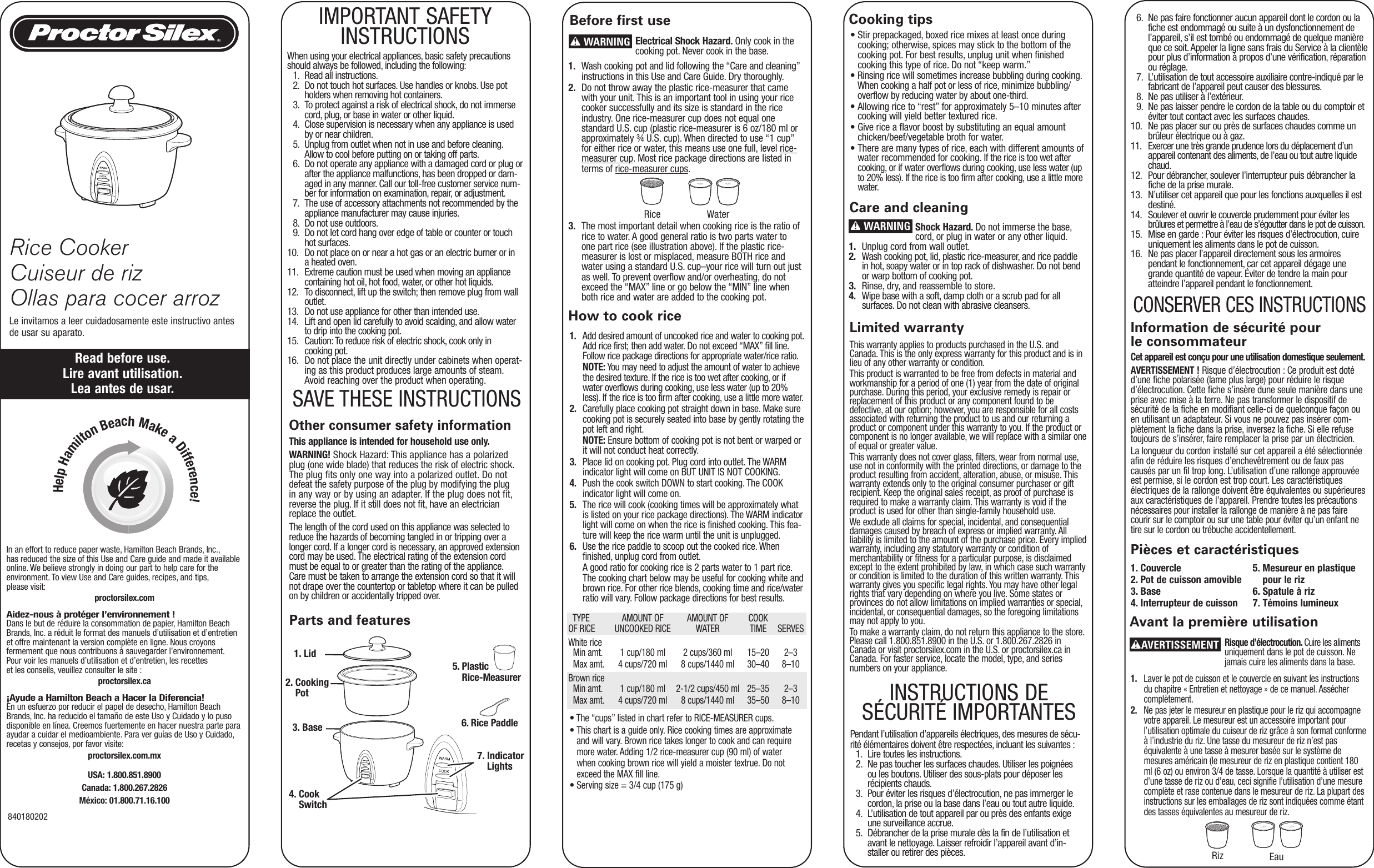 proctor silex rice cooker directions