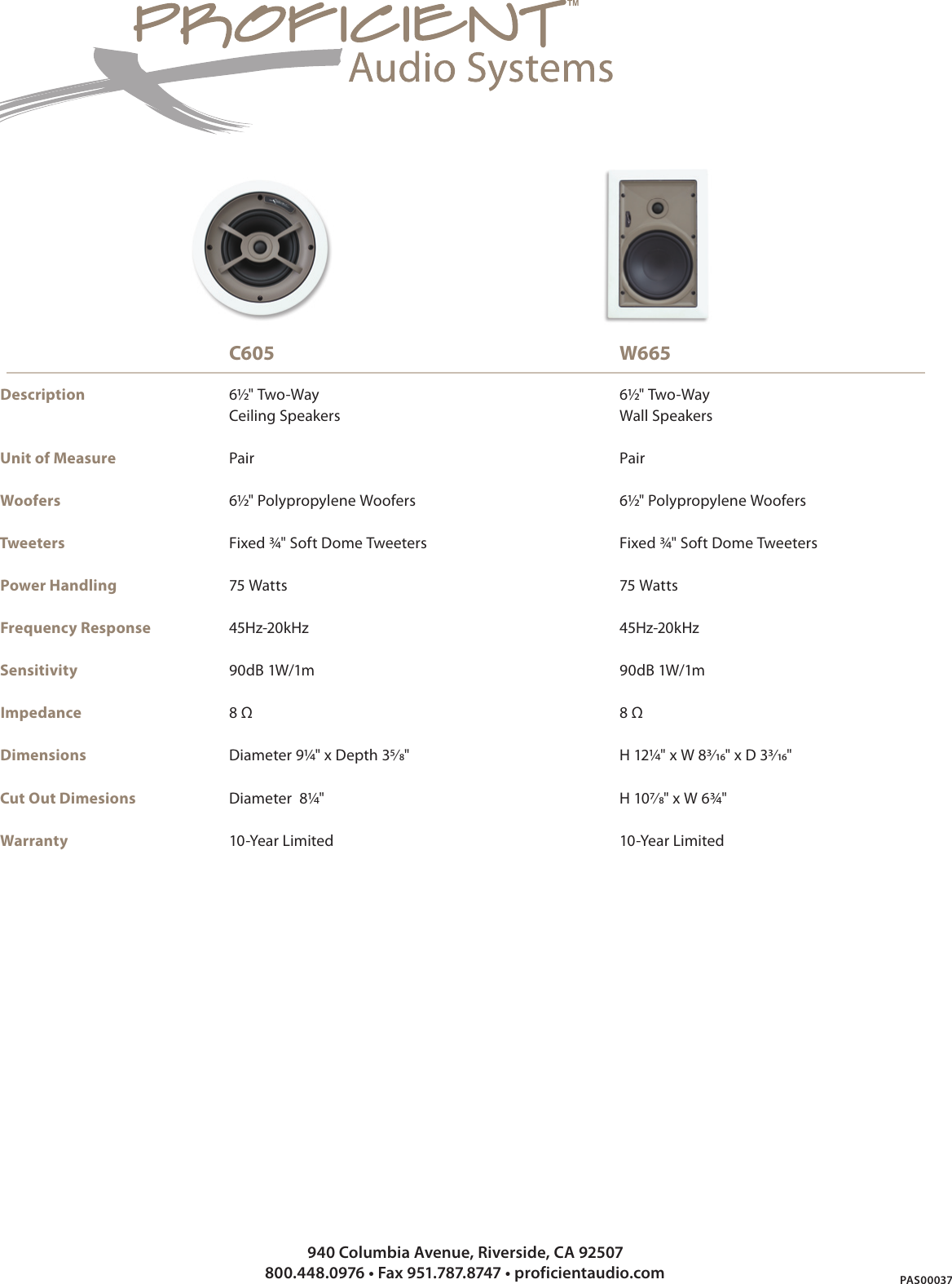 Page 2 of 2 - Proficient-Audio-Systems Proficient-Audio-Systems-W665-Users-Manual- C605/W665 Brochure  Proficient-audio-systems-w665-users-manual