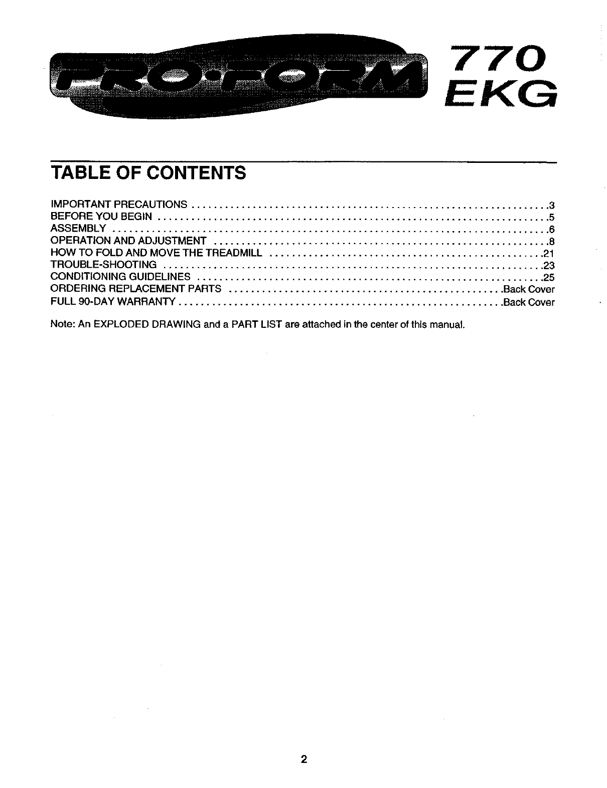 Proform 770 ekg treadmill manual off 55 