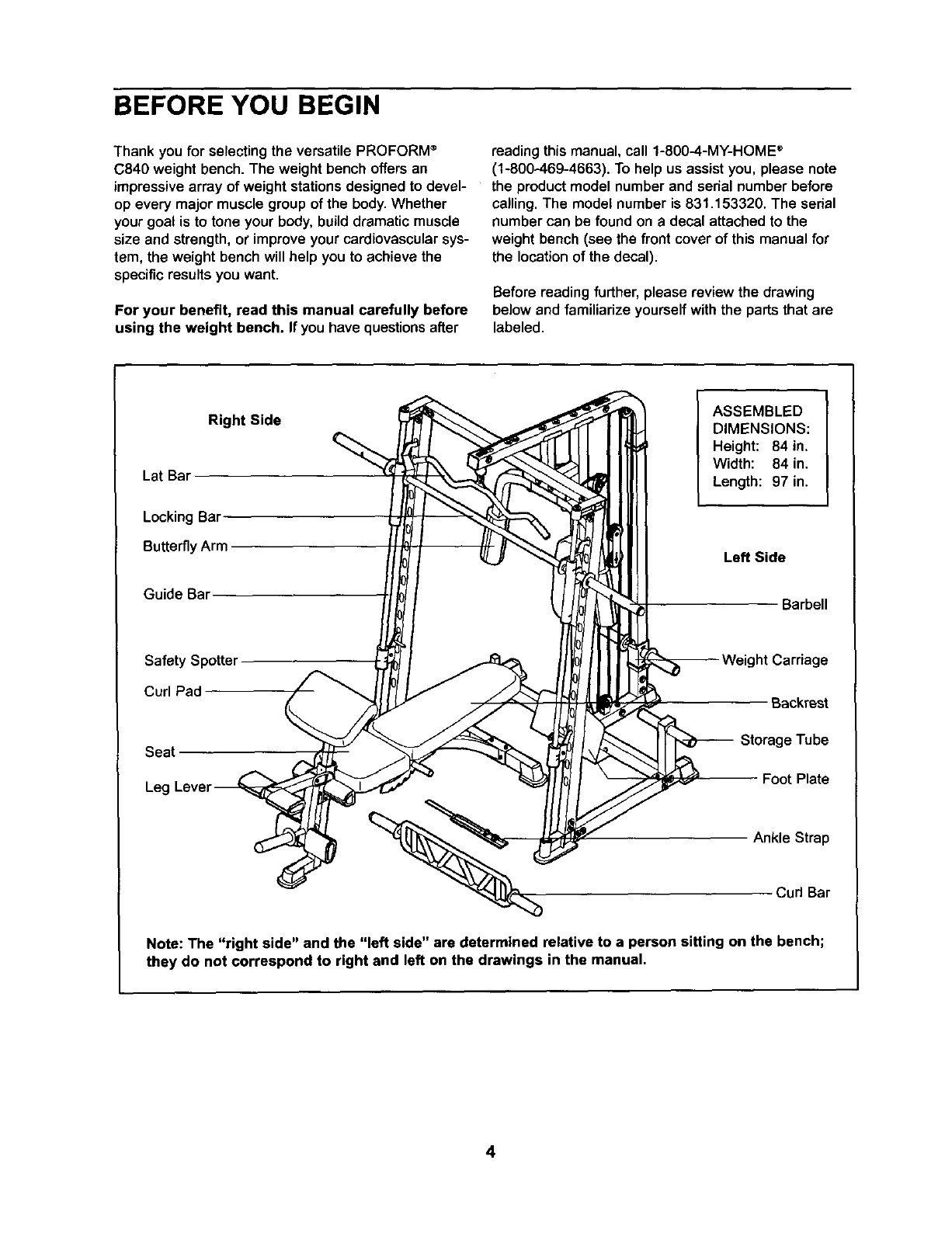 Proform 831153320 User Manual C840 Manuals And Guides L0312120