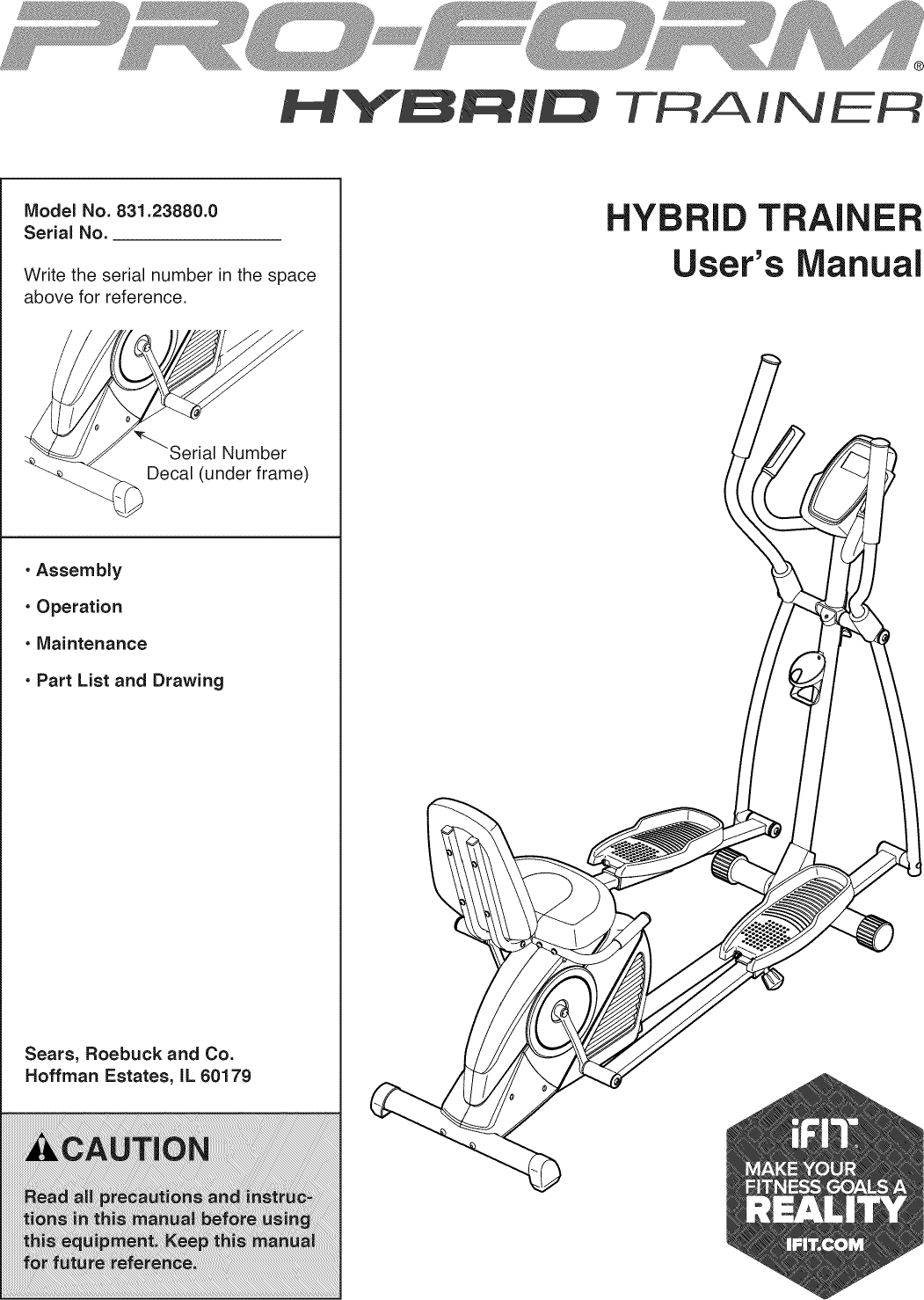 Proform hybrid 2025 trainer manual