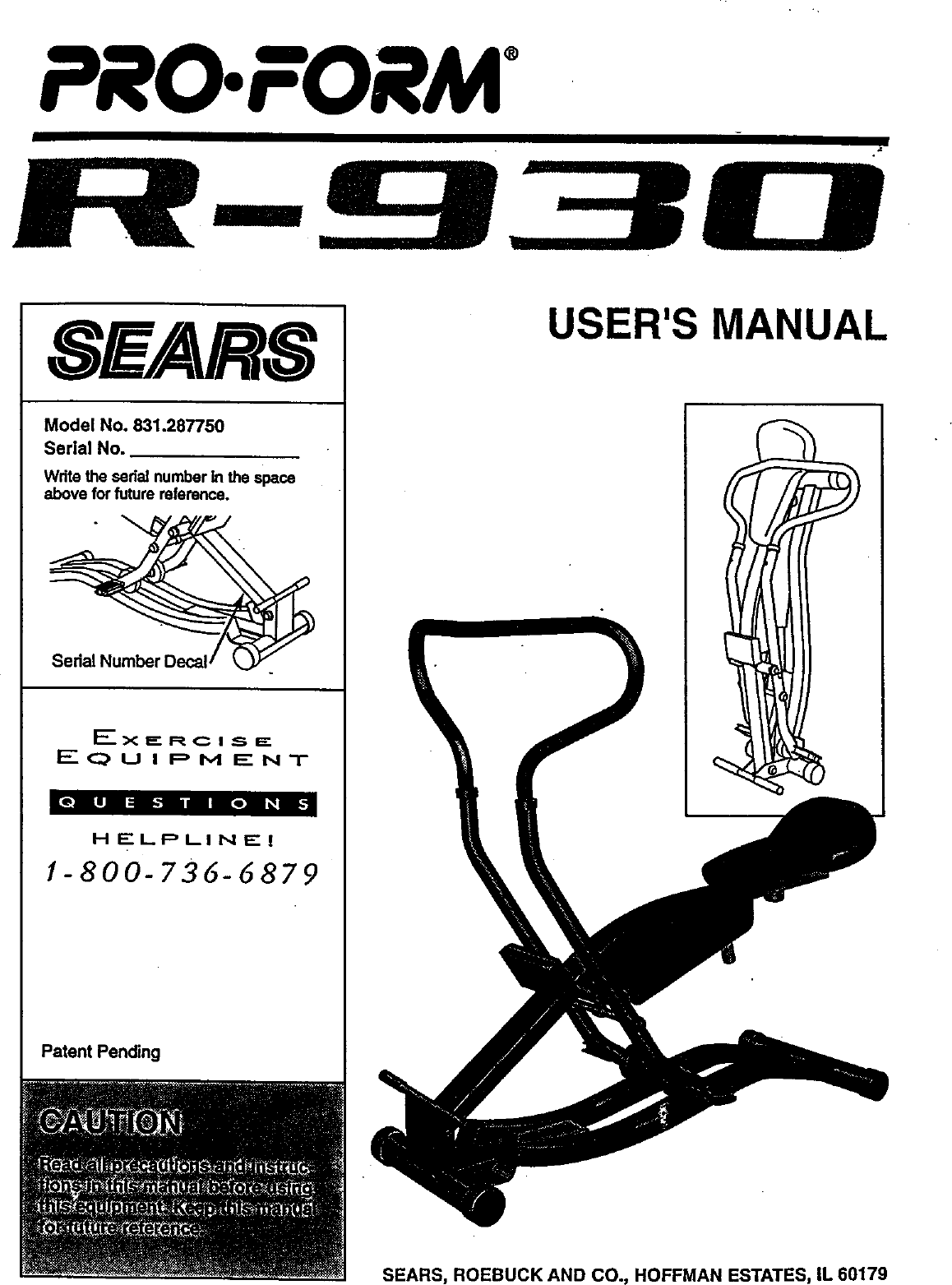 Page 1 of 12 - Proform 831287750 User Manual  R-930 - Manuals And Guides 99020068