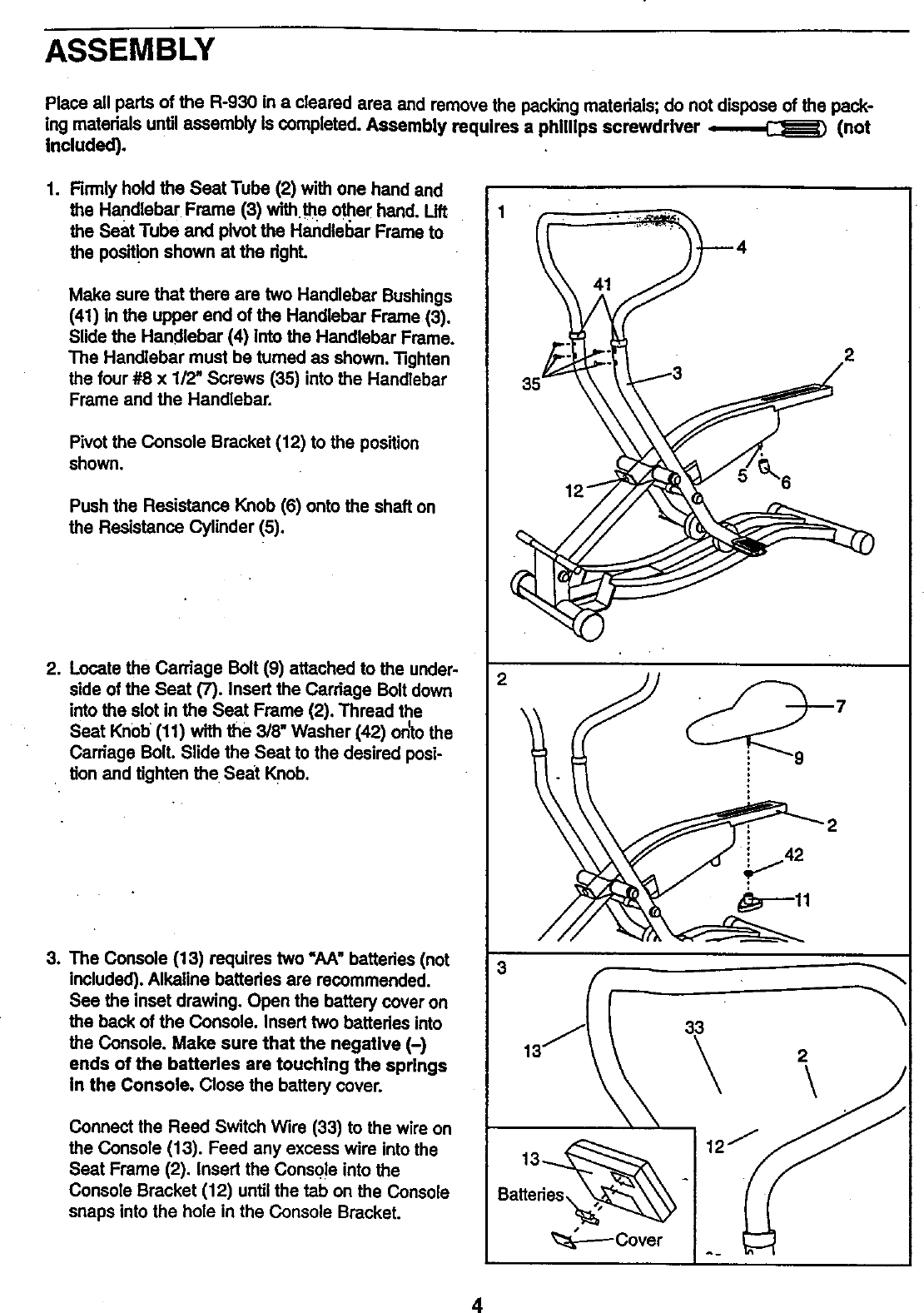 Page 4 of 12 - Proform 831287750 User Manual  R-930 - Manuals And Guides 99020068