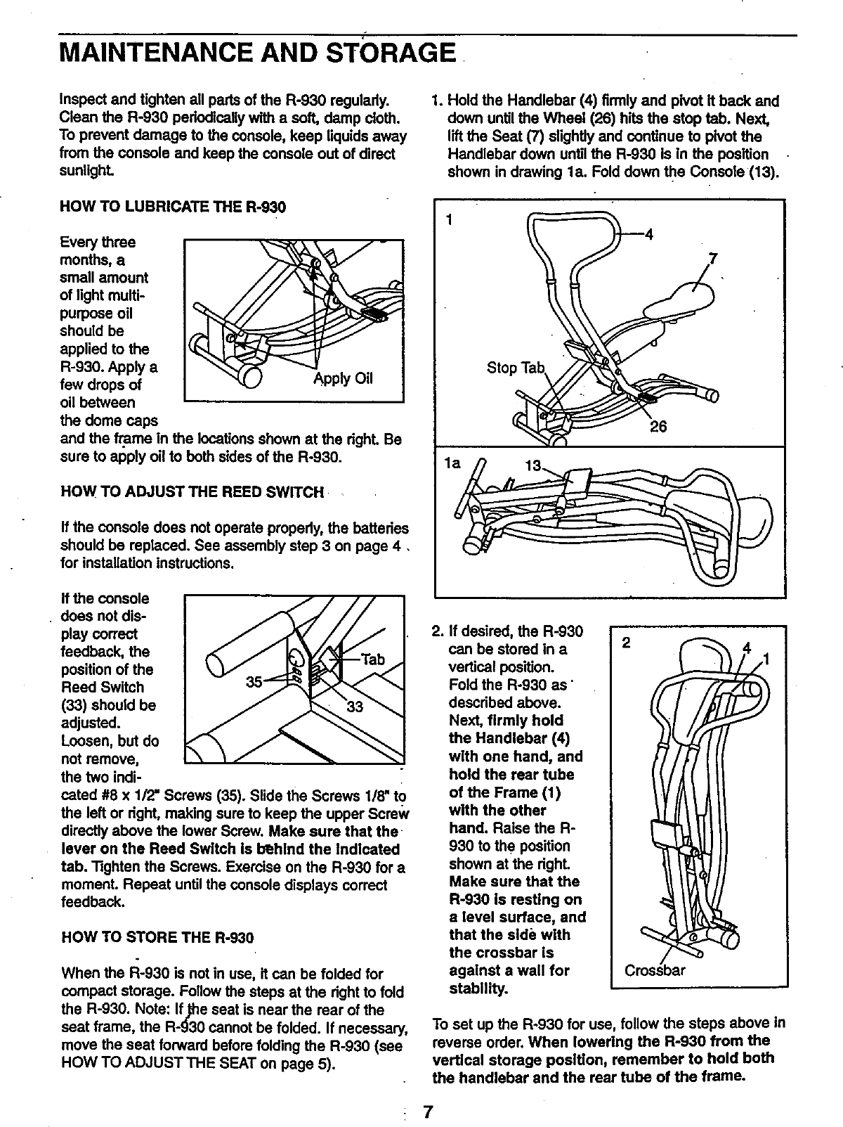 Page 7 of 12 - Proform 831287750 User Manual  R-930 - Manuals And Guides 99020068