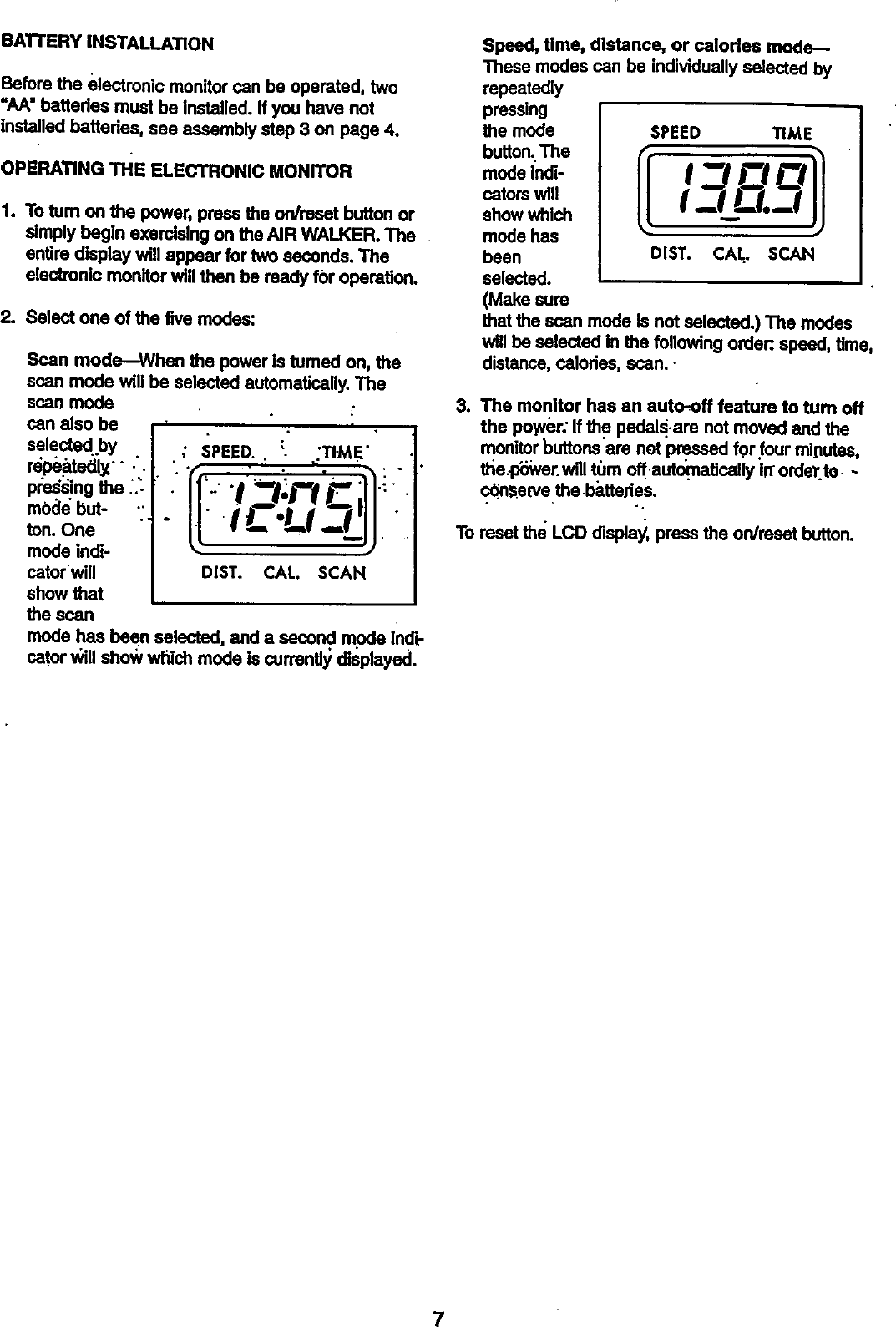 Page 7 of 12 - Proform 831290841 User Manual  AIR WALKER - Manuals And Guides 99020075