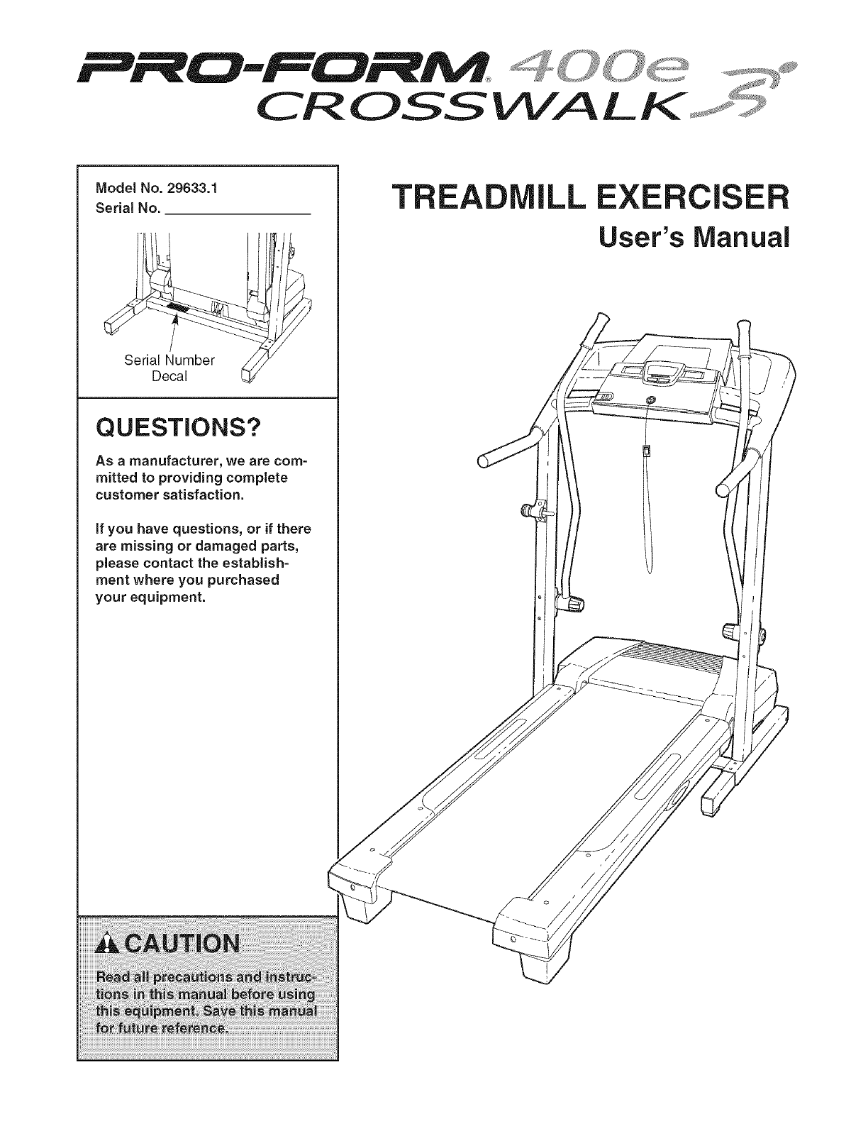 proform treadmill parts