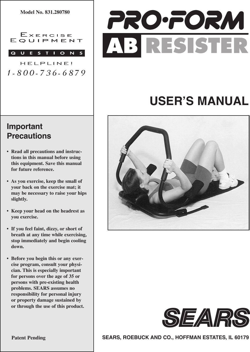 Page 1 of 8 - Proform Proform-280780-Ab-Resister-Users-Manual- .OM-280780-AB RESISTER  Proform-280780-ab-resister-users-manual