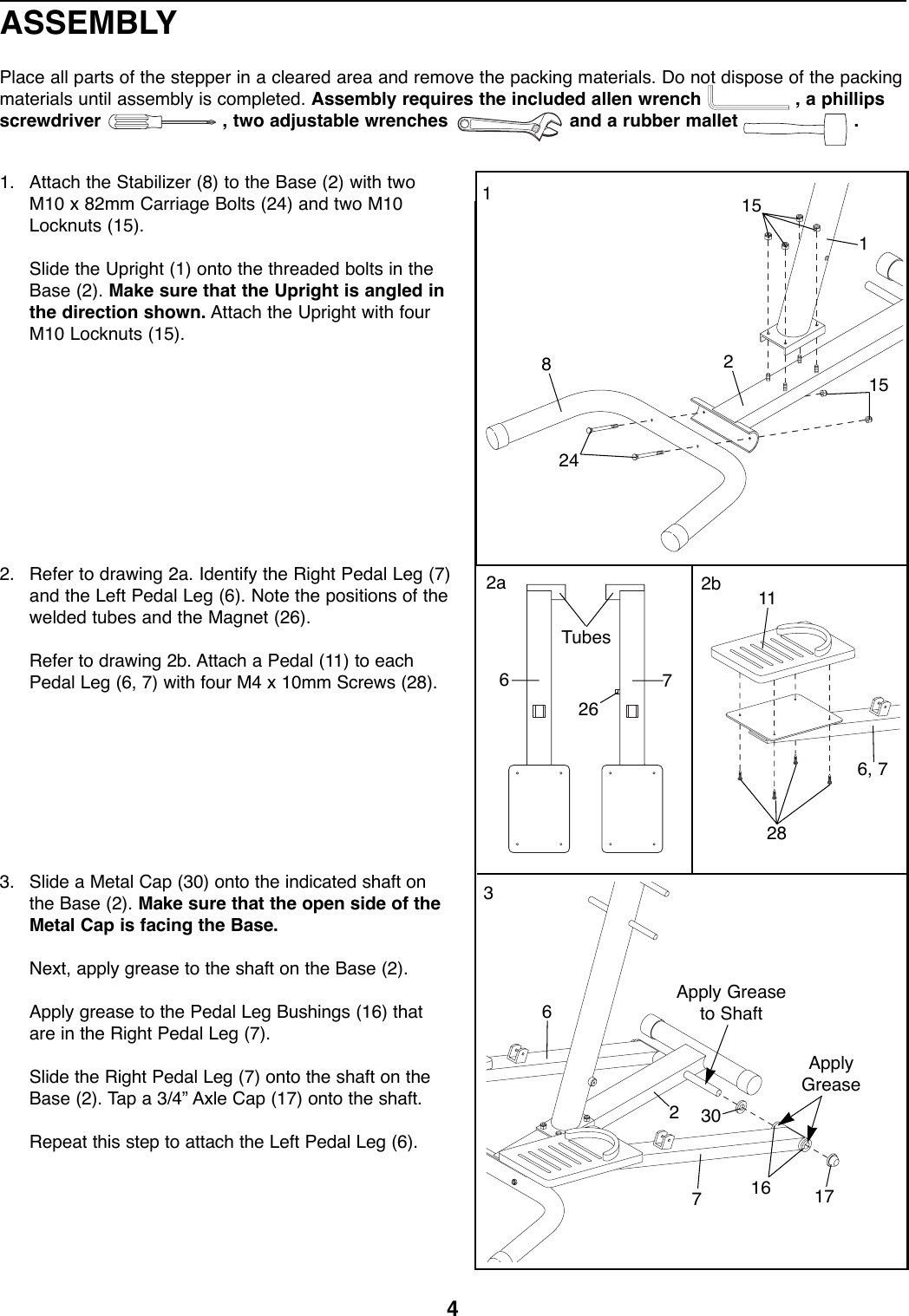 Page 4 of 12 - Proform Proform-285820-225C-Stepper-Users-Manual- *285820-152065  Proform-285820-225c-stepper-users-manual