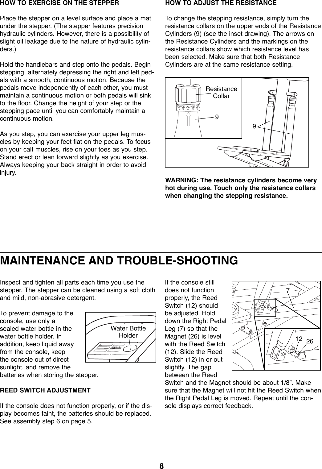 Page 8 of 12 - Proform Proform-285820-225C-Stepper-Users-Manual- *285820-152065  Proform-285820-225c-stepper-users-manual