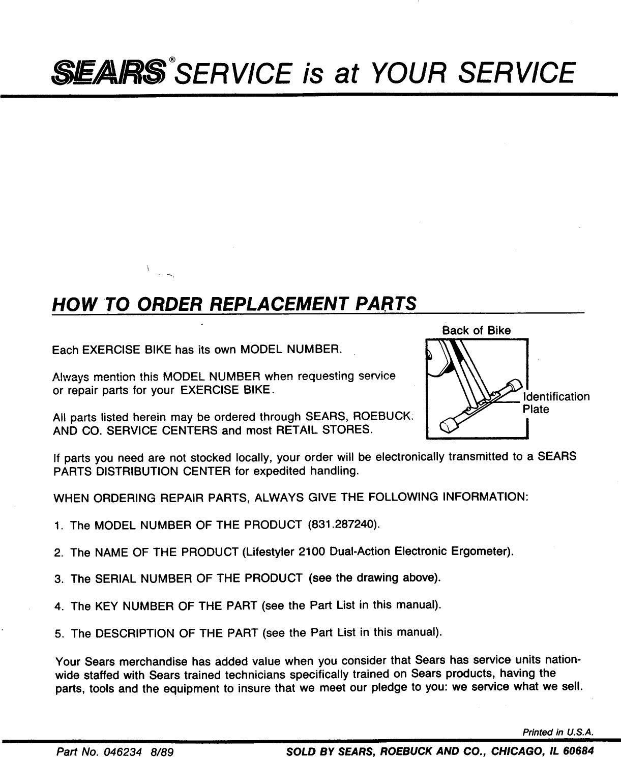 Page 12 of 12 - Proform Proform-287240-Tailwind-Bike-Users-Manual-  Proform-287240-tailwind-bike-users-manual