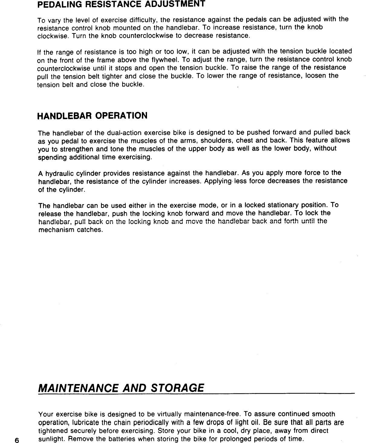 Page 6 of 12 - Proform Proform-287240-Tailwind-Bike-Users-Manual-  Proform-287240-tailwind-bike-users-manual