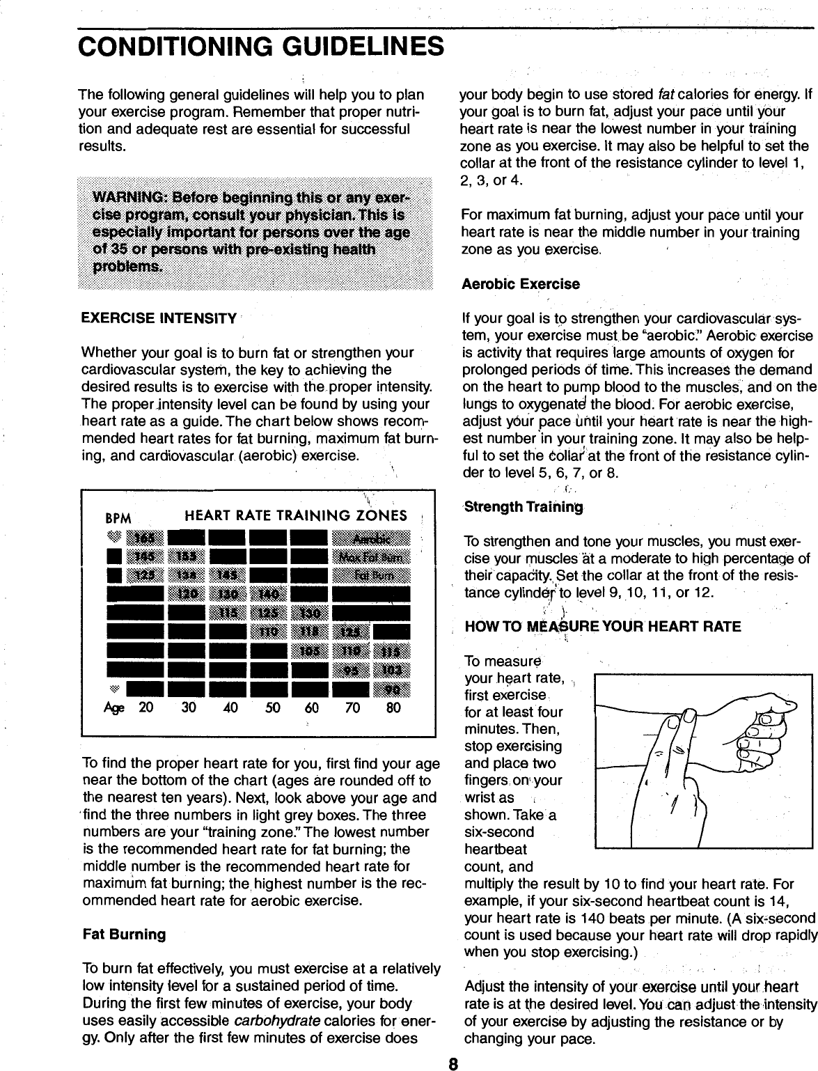 Page 8 of 12 - Proform Proform-287750-R930-Rider-Users-Manual-  Proform-287750-r930-rider-users-manual