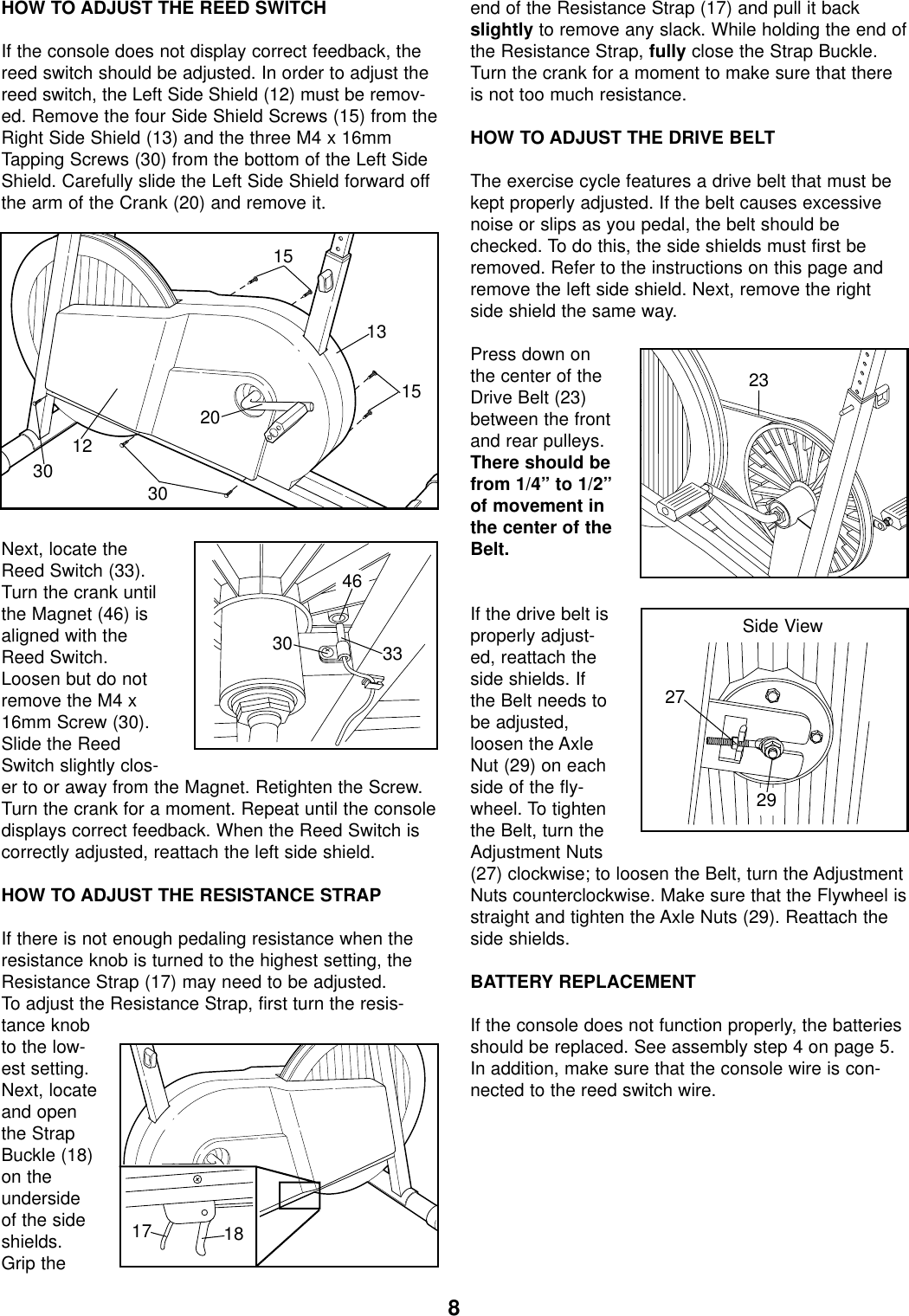 Page 8 of 12 - Proform Proform-288222-928L-Bike-Users-Manual-  Proform-288222-928l-bike-users-manual