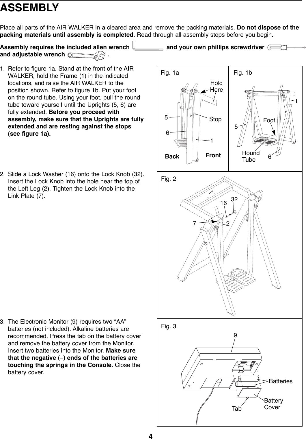 Page 4 of 12 - Proform Proform-290840-Air-Walker-Users-Manual- *290840-137741  Proform-290840-air-walker-users-manual