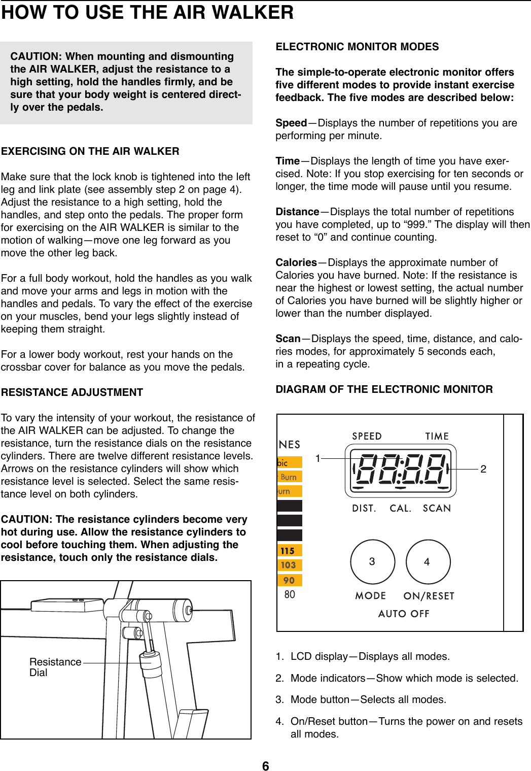 Page 6 of 12 - Proform Proform-290840-Air-Walker-Users-Manual- *290840-137741  Proform-290840-air-walker-users-manual