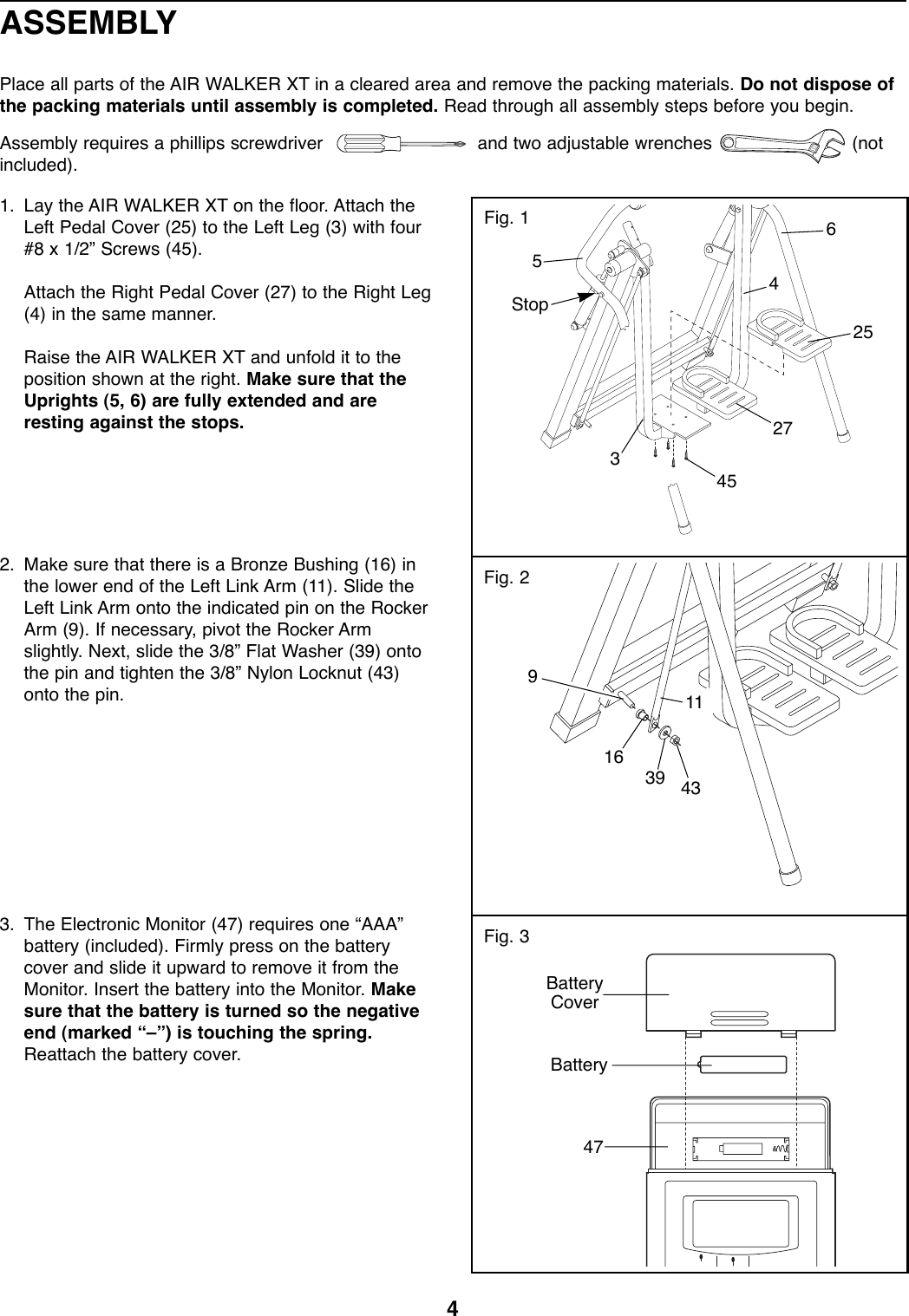 Page 4 of 12 - Proform Proform-290880-Airwalker-Xt-Users-Manual- *290880-138947  Proform-290880-airwalker-xt-users-manual