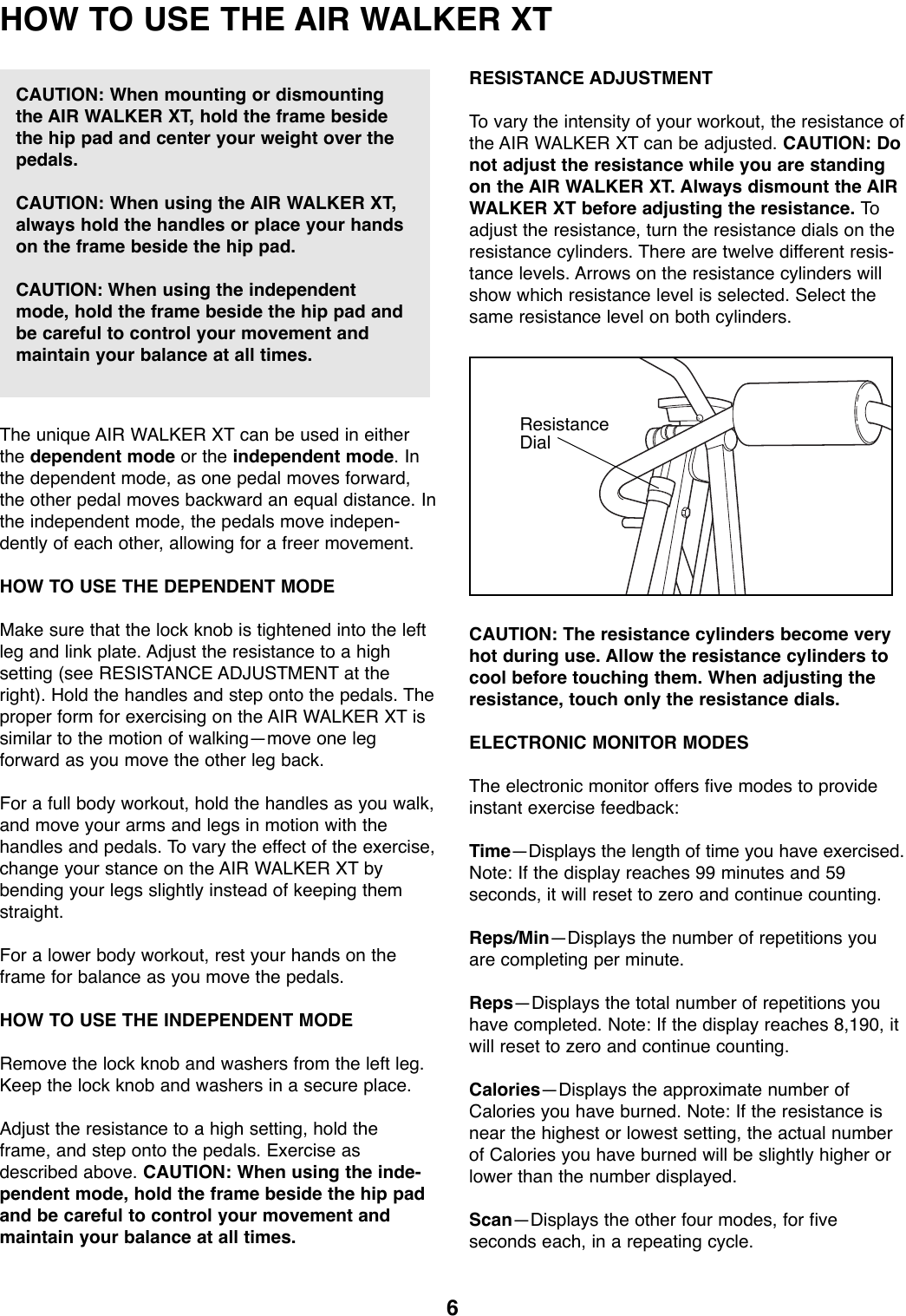 Page 6 of 12 - Proform Proform-290880-Airwalker-Xt-Users-Manual- *290880-138947  Proform-290880-airwalker-xt-users-manual