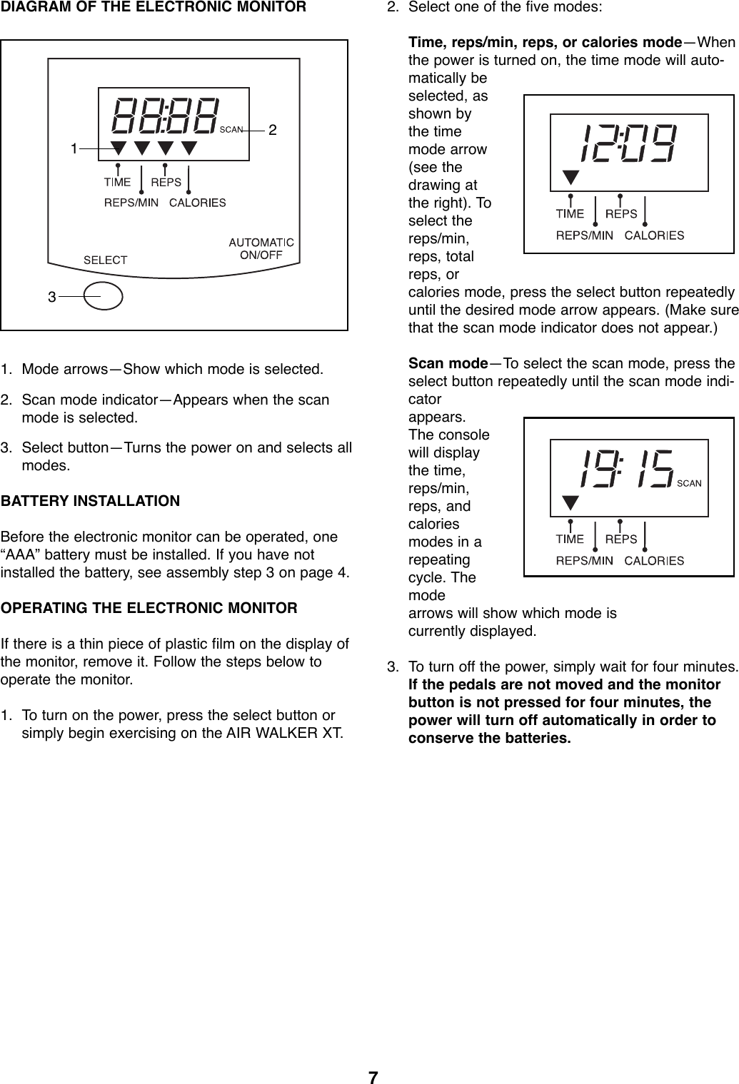 Page 7 of 12 - Proform Proform-290880-Airwalker-Xt-Users-Manual- *290880-138947  Proform-290880-airwalker-xt-users-manual