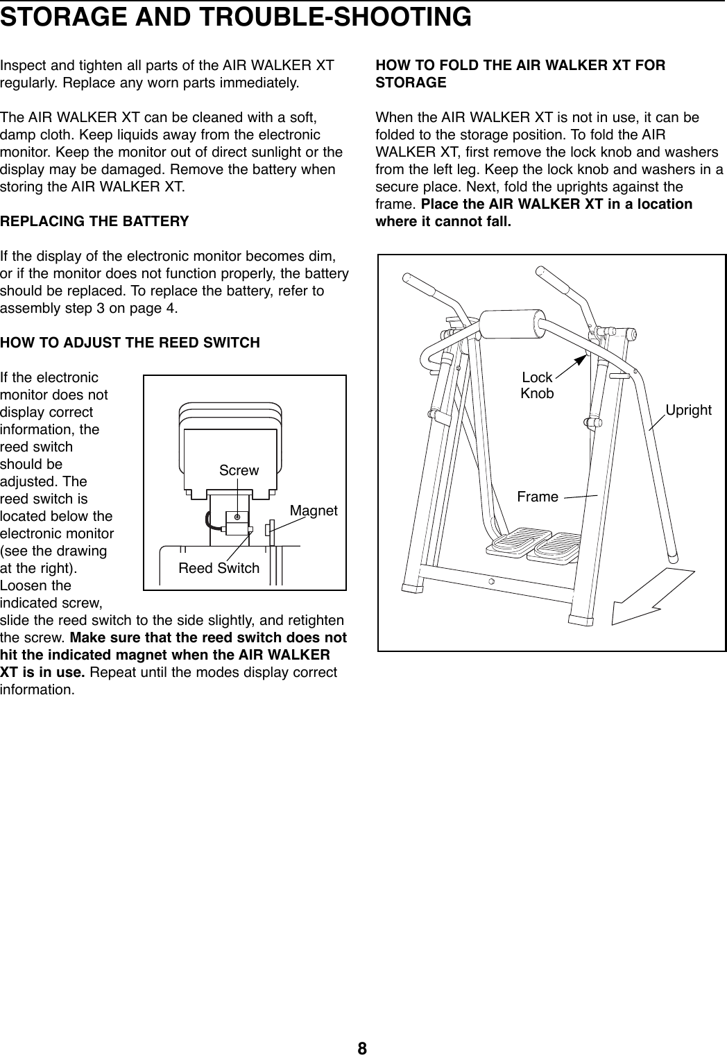 Page 8 of 12 - Proform Proform-290880-Airwalker-Xt-Users-Manual- *290880-138947  Proform-290880-airwalker-xt-users-manual