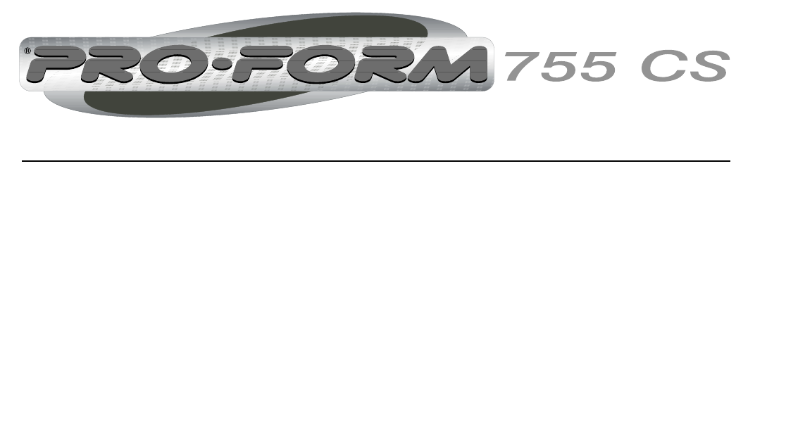 Proform 299570 755Cs Treadmill Users Manual