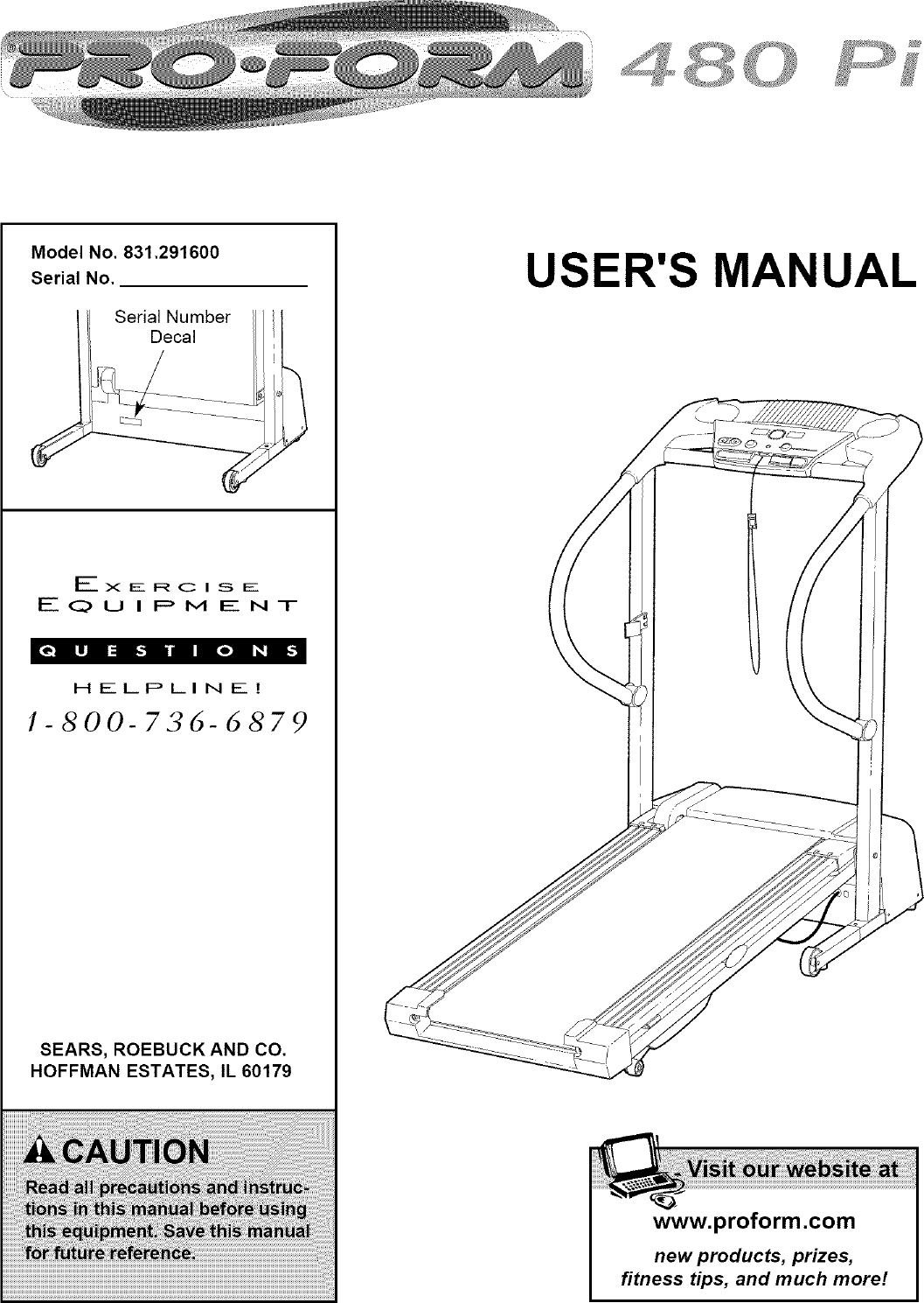 Proform 831 2916 Users Manual