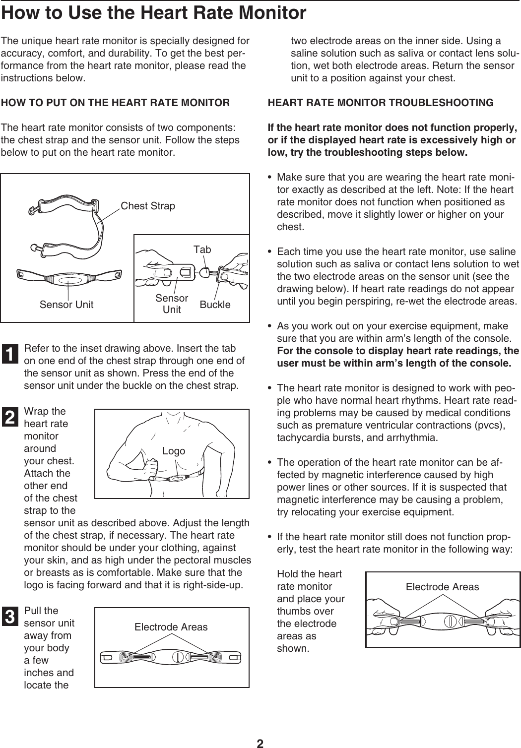 Page 2 of 4 - Proform Proform-Heart-Rate-Monitor-No-Pfmc88810-Users-Manual-  Proform-heart-rate-monitor-no-pfmc88810-users-manual