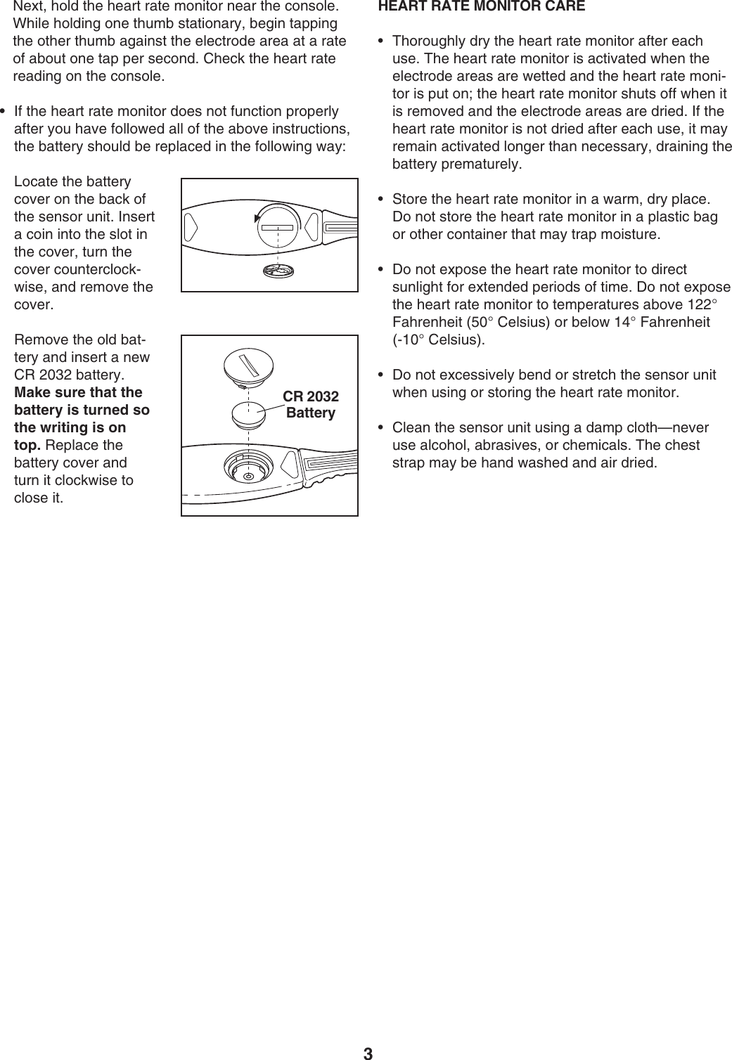 Page 3 of 4 - Proform Proform-Heart-Rate-Monitor-No-Pfmc88810-Users-Manual-  Proform-heart-rate-monitor-no-pfmc88810-users-manual