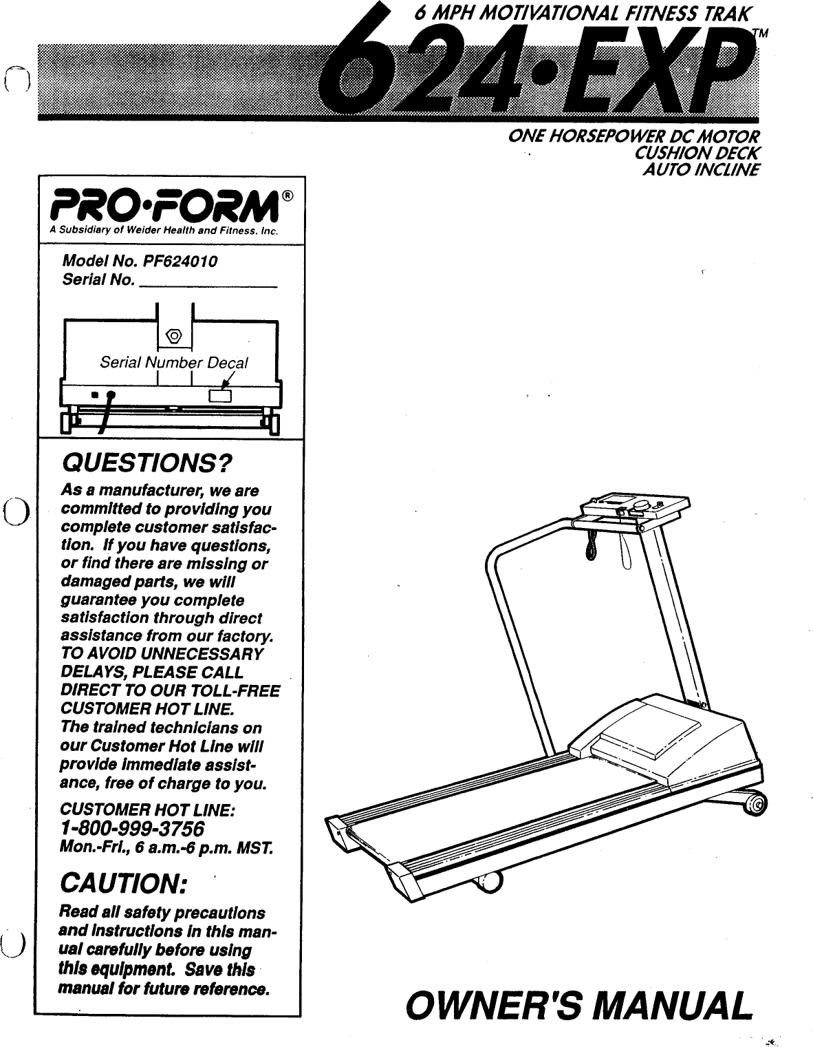 Proform Pf624010 Owner S Manual