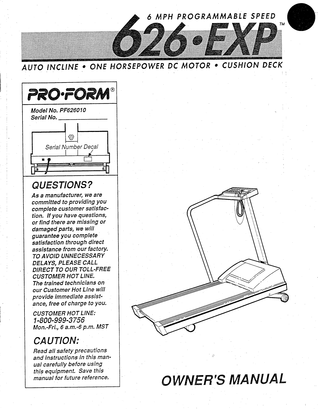 Proform Pf626010 Owner S Manual