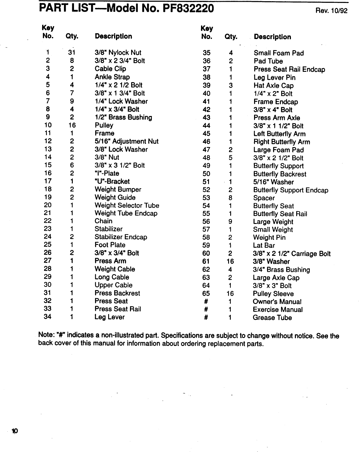 Page 10 of 12 - Proform Proform-Pf832220-System-2-Users-Manual-  Proform-pf832220-system-2-users-manual