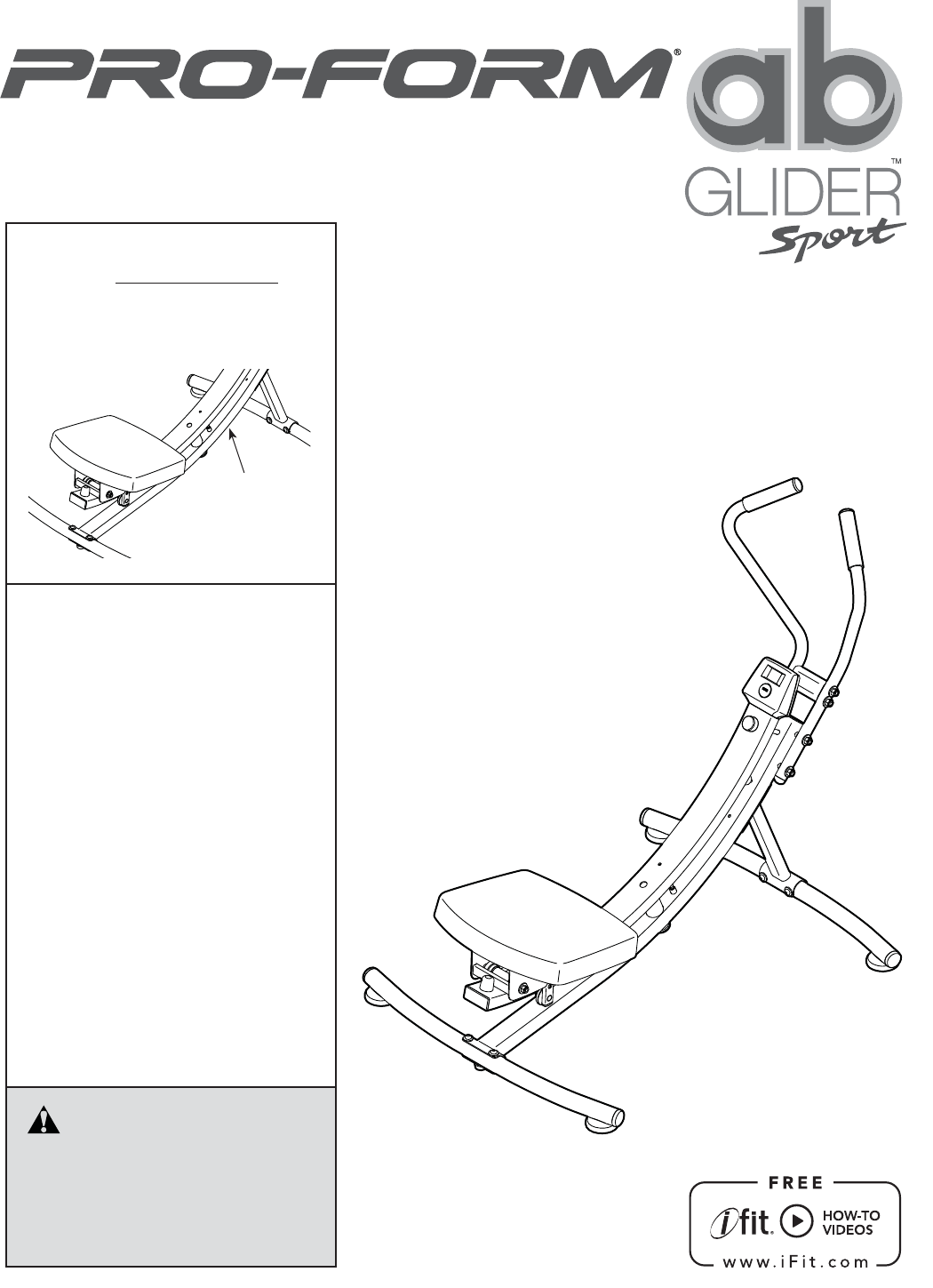 Proform Pfbe096110 Ab Glider Sport Bench Users Manual PFBE09611.0